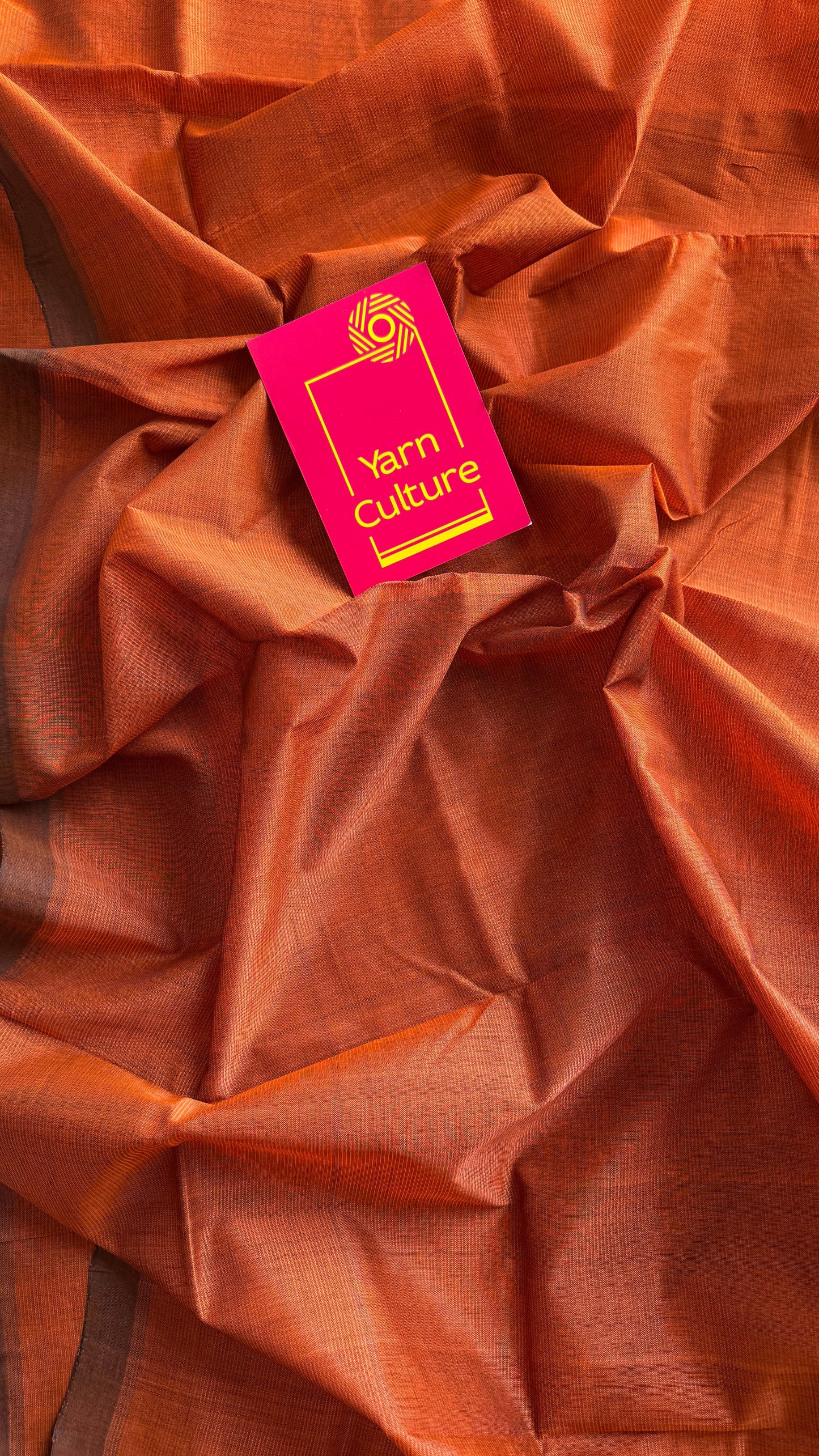 Plain rust orange, mangalgiri silk cotton, handwoven, soft, light weight - YCWOTDMSCM08