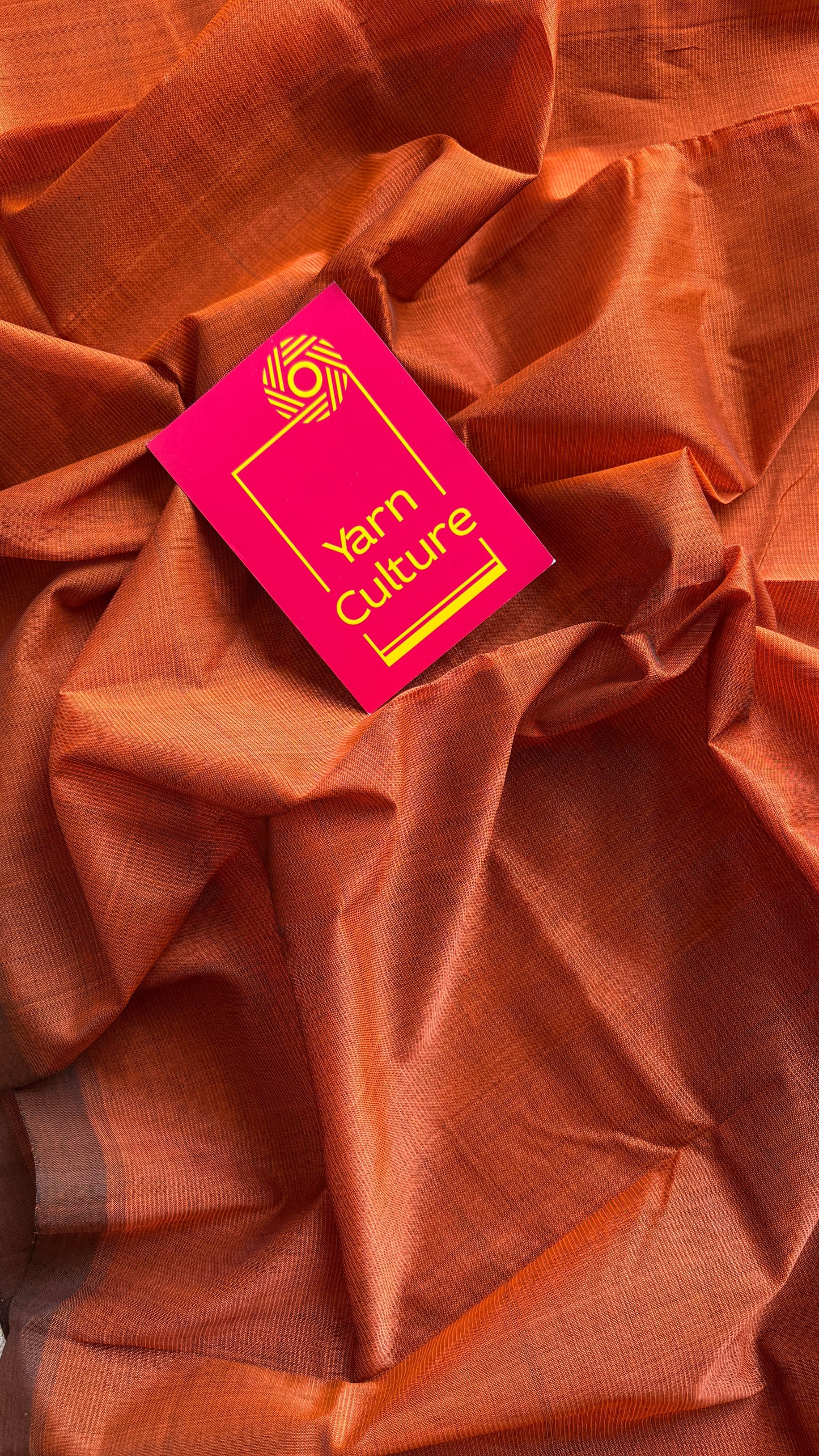 Plain rust orange, mangalgiri silk cotton, handwoven, soft, light weight - YCWOTDMSCM08