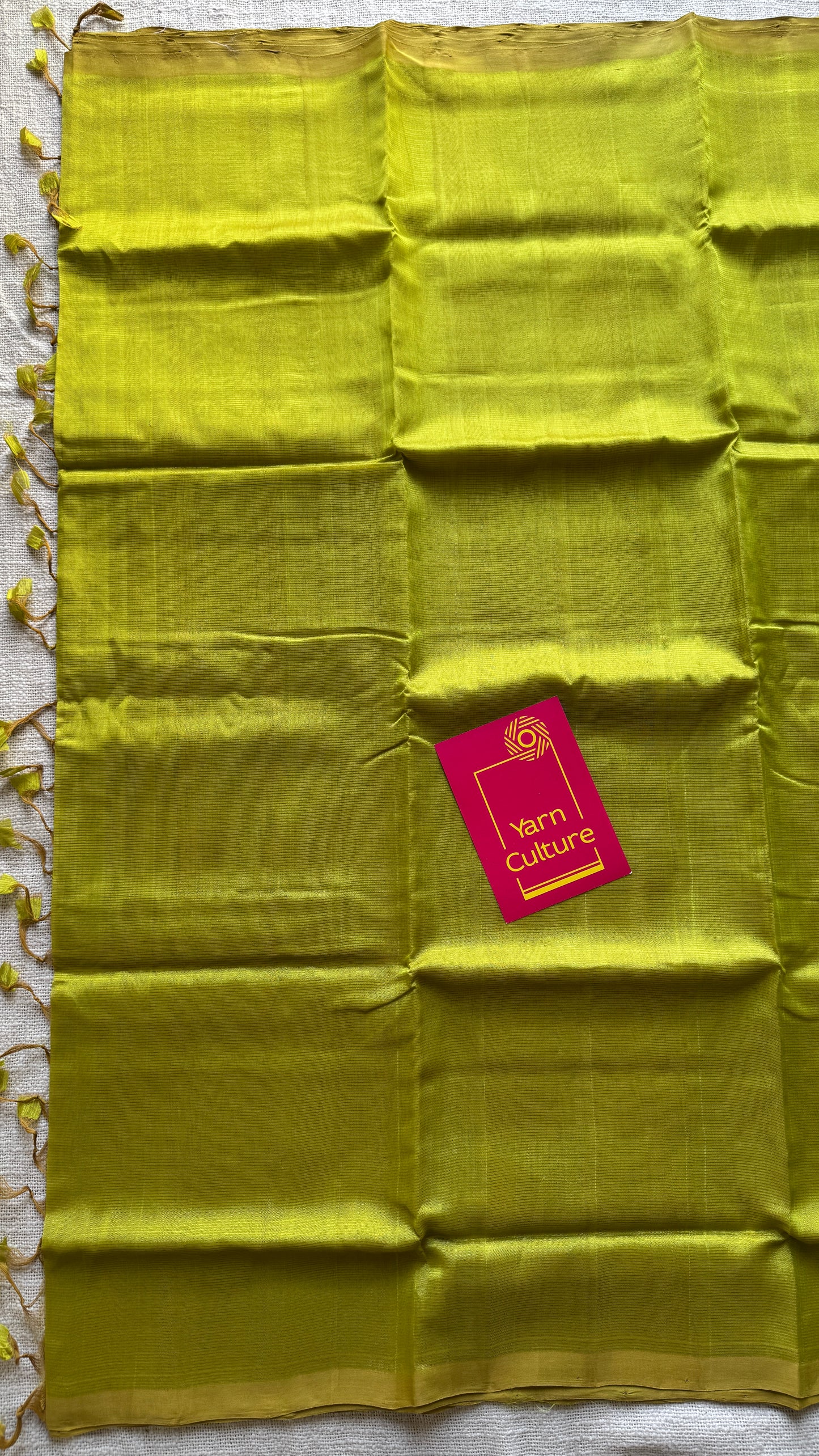 Plain lime green, mangalgiri silk cotton, handwoven, soft, light weight - YCWOTDMSCM10