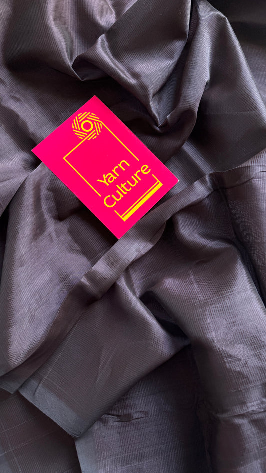 Plain grey black, mangalgiri silk cotton, handwoven, soft, light weight- YCWOTDMSCM13