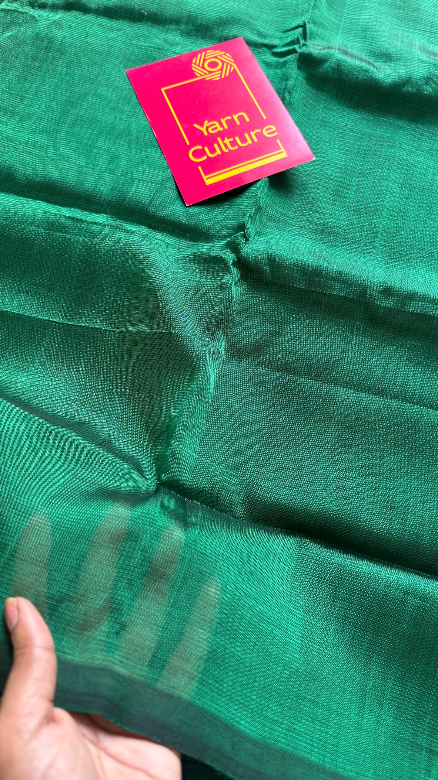 Plain green, mangalgiri silk cotton, handwoven, soft, light weight- YCWOTDMSCM14