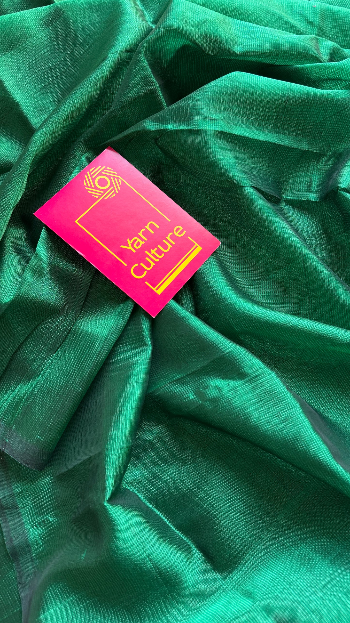 Plain green, mangalgiri silk cotton, handwoven, soft, light weight- YCWOTDMSCM14