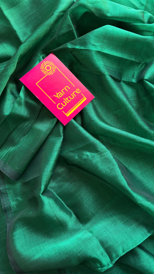Plain green, mangalgiri silk cotton, handwoven, soft, light weight- YCWOTDMSCM14