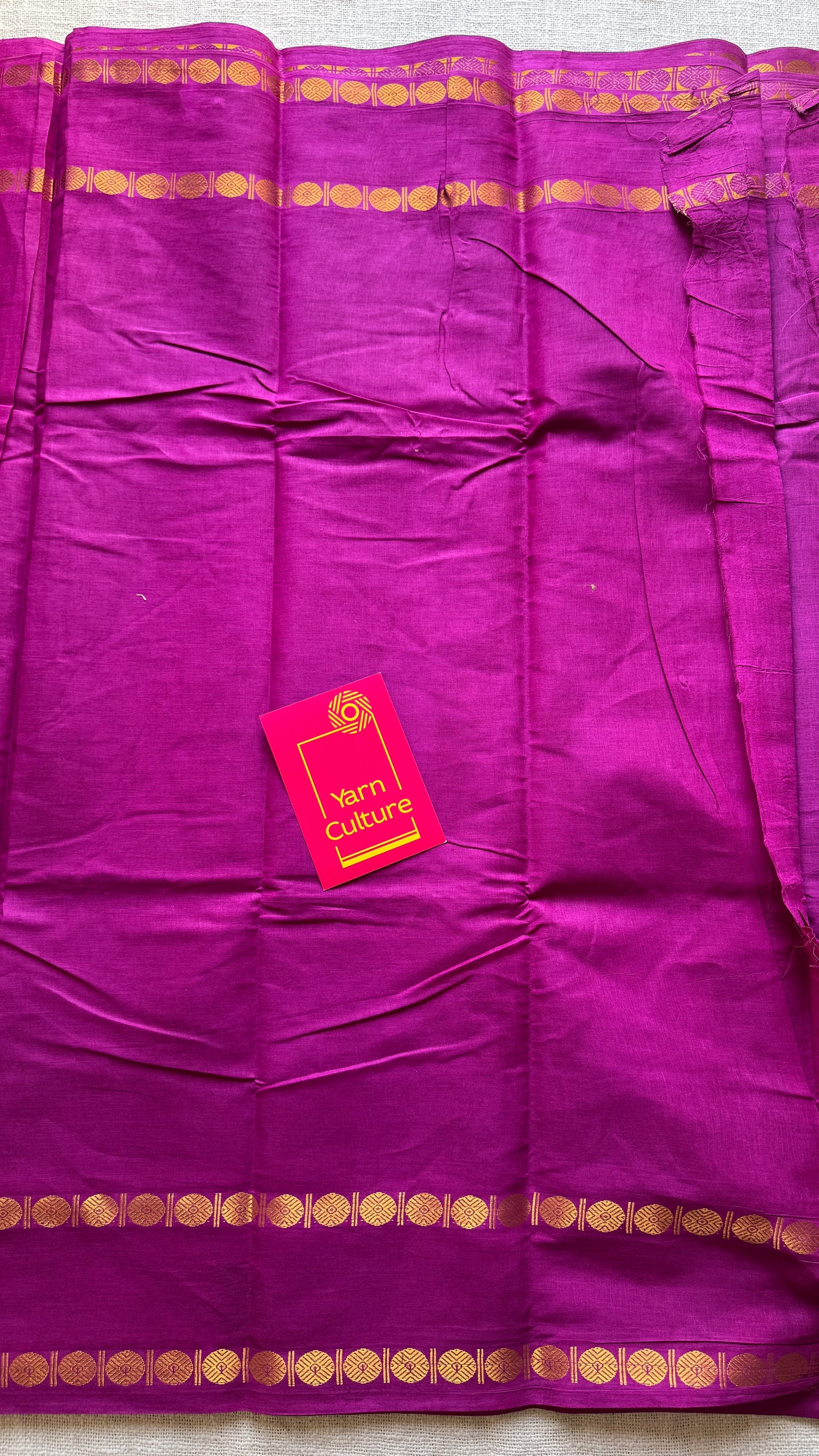 Dark blue with purple pink rudraksham motif border - Madurai Sungudi cotton YCCOTNSRC01