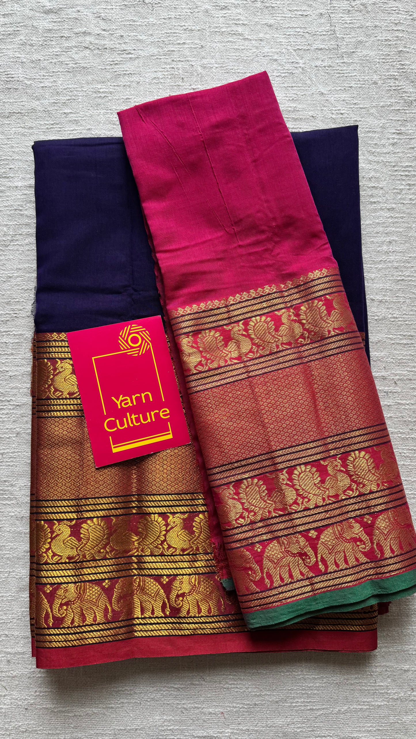 Hot Pink - Violet half saree (dhavani), unstitched material, soft cotton - YCAHSN10