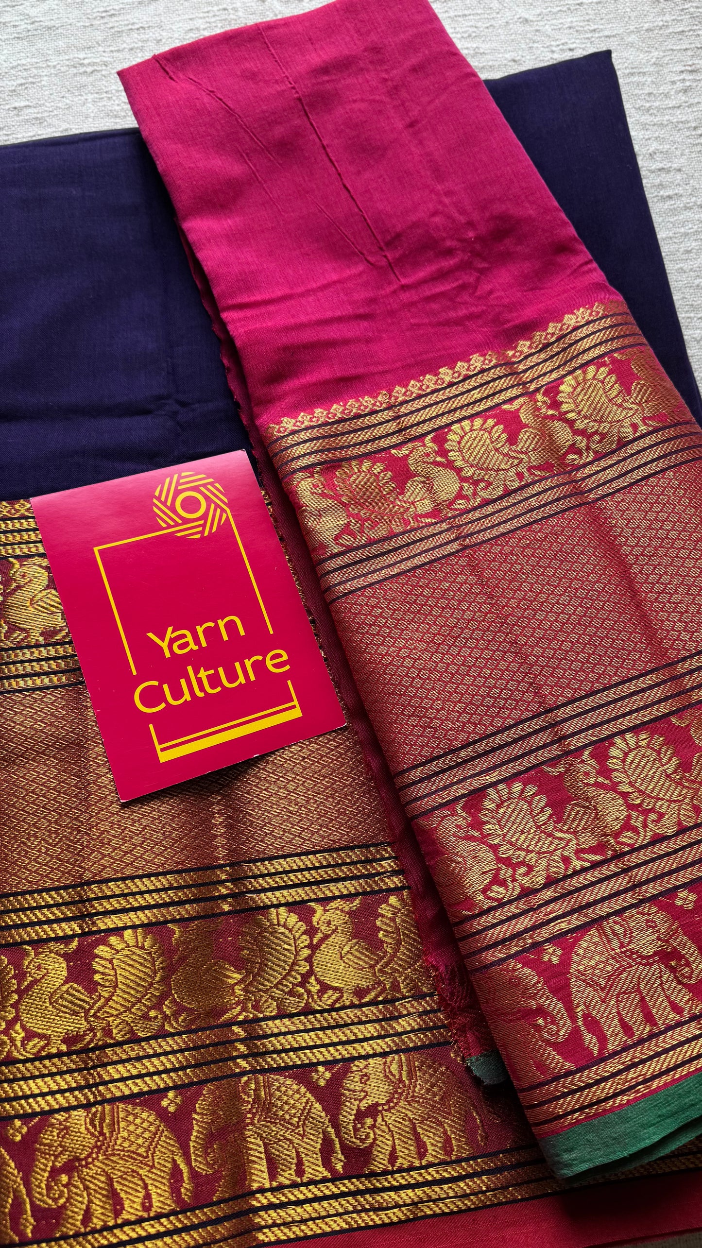 Hot Pink - Violet half saree (dhavani), unstitched material, soft cotton - YCAHSN10