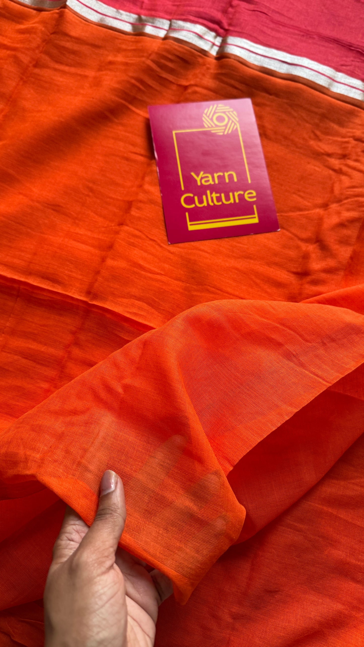 Dark orange with dark pink, mul cotton YCBCMCM19
