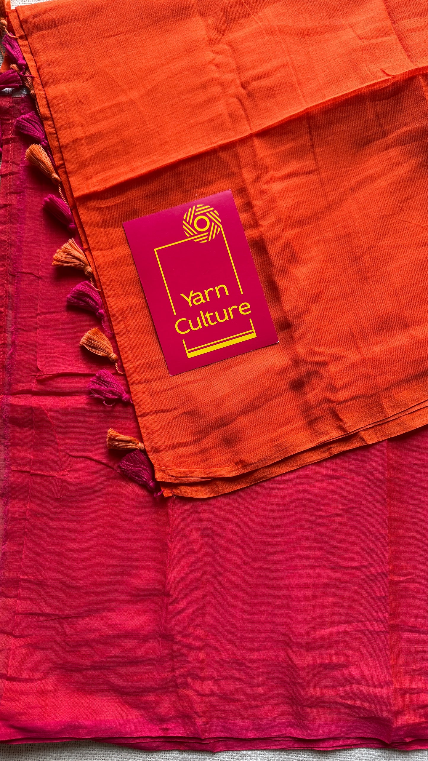 Dark orange with dark pink, mul cotton YCBCMCM19