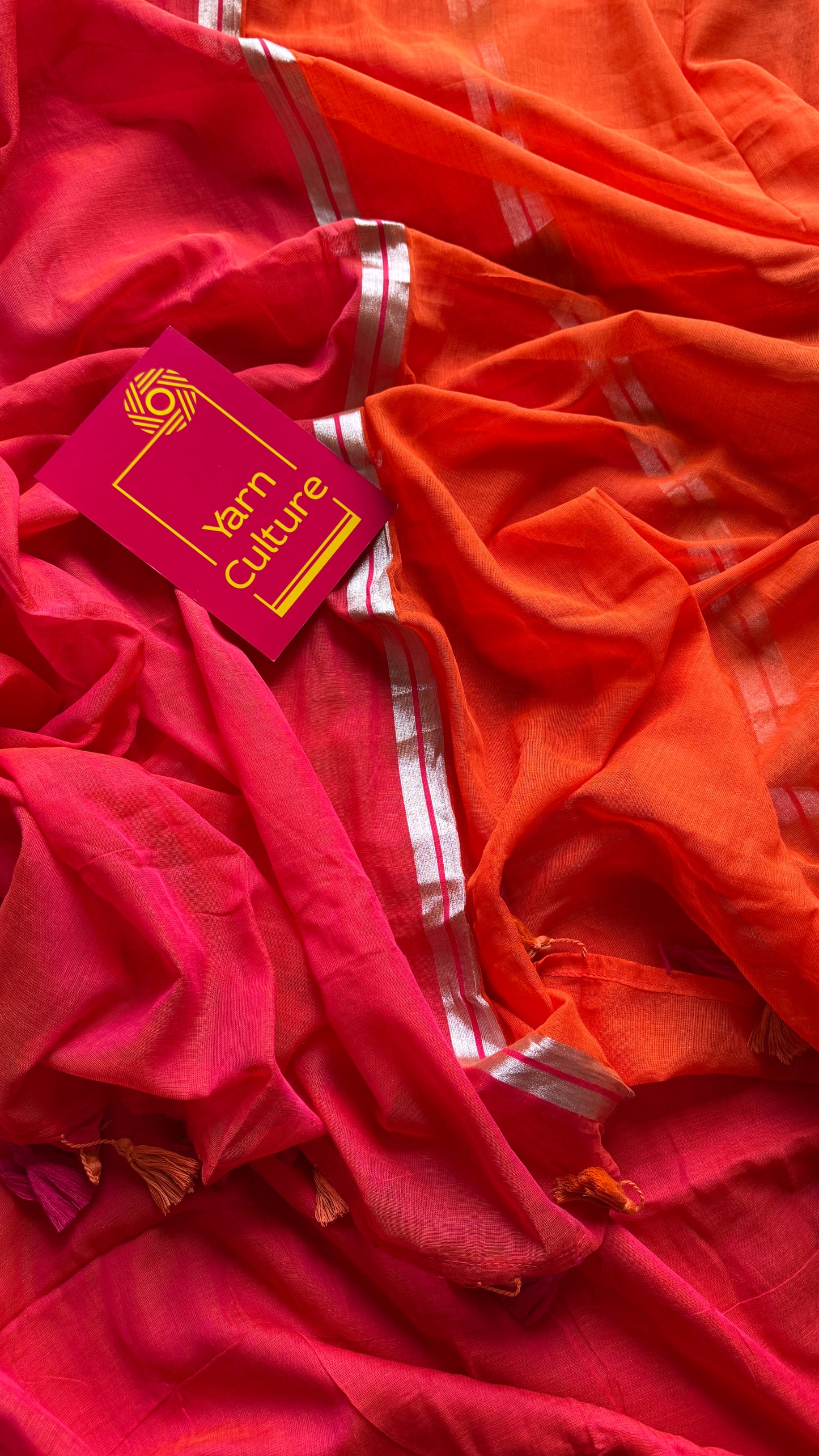 Dark orange with dark pink, mul cotton YCBCMCM19