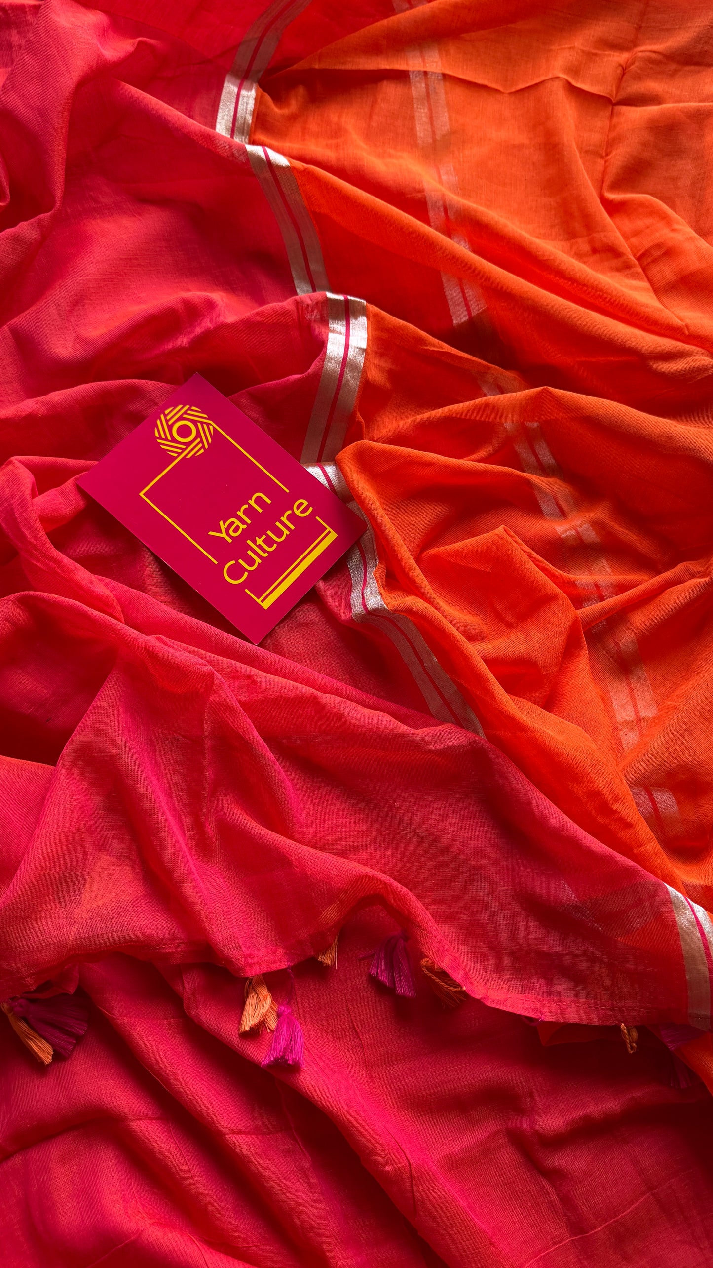 Dark orange with dark pink, mul cotton YCBCMCM19