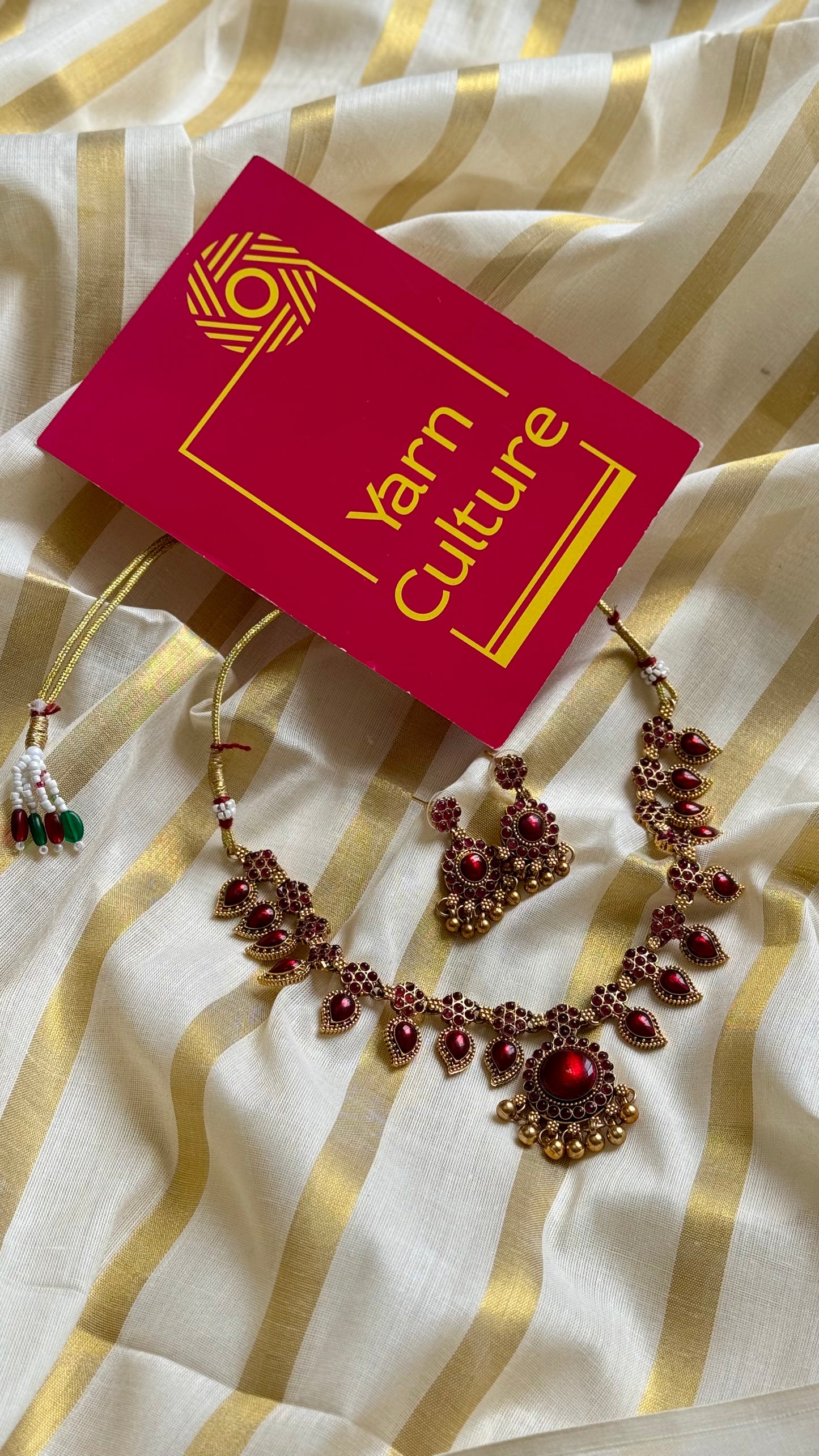 Red stone pendant necklace - YCAGC11