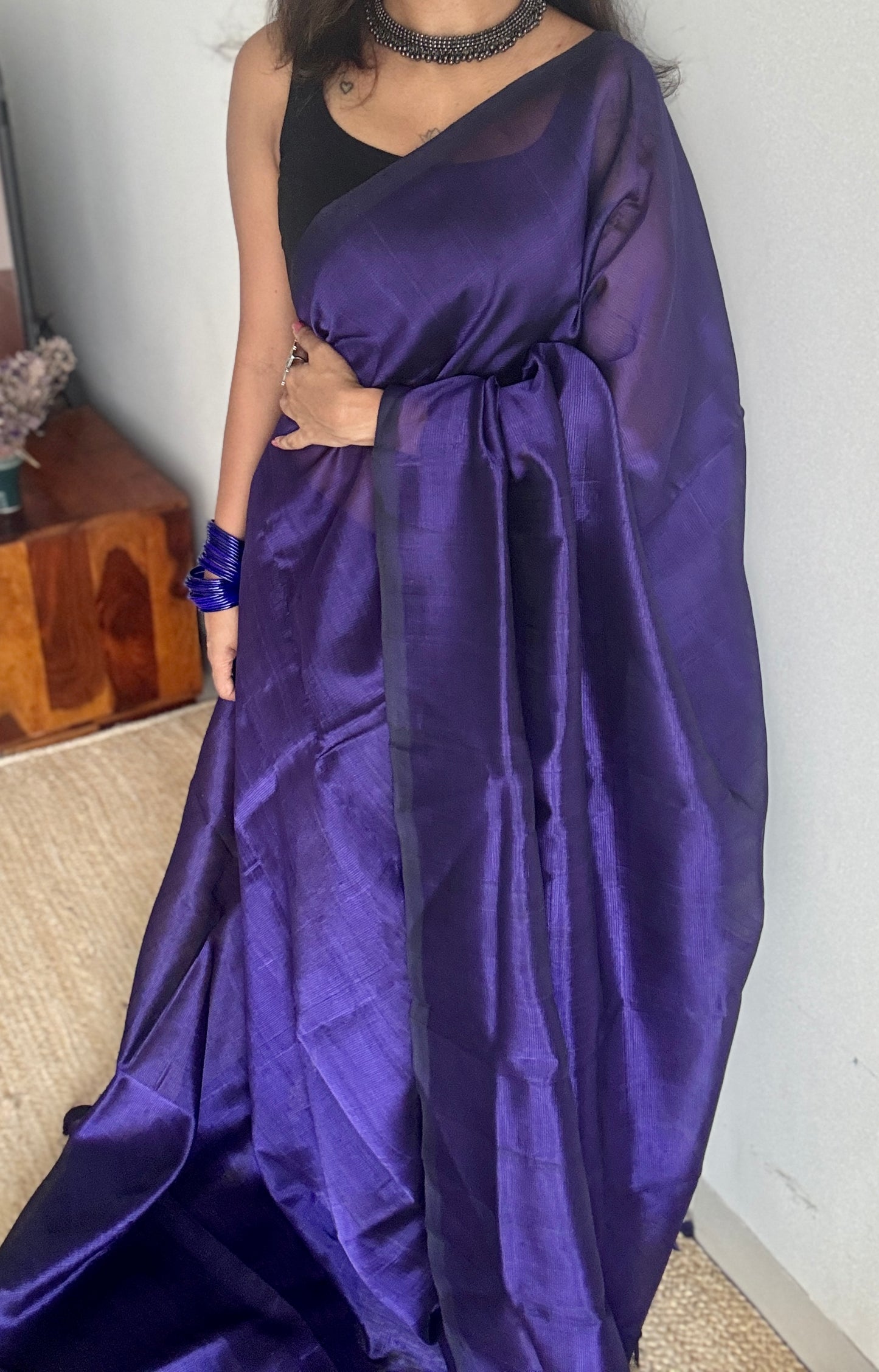 Plain violet, mangalgiri silk cotton, handwoven, soft, light weight - YCWOTDMSCM12