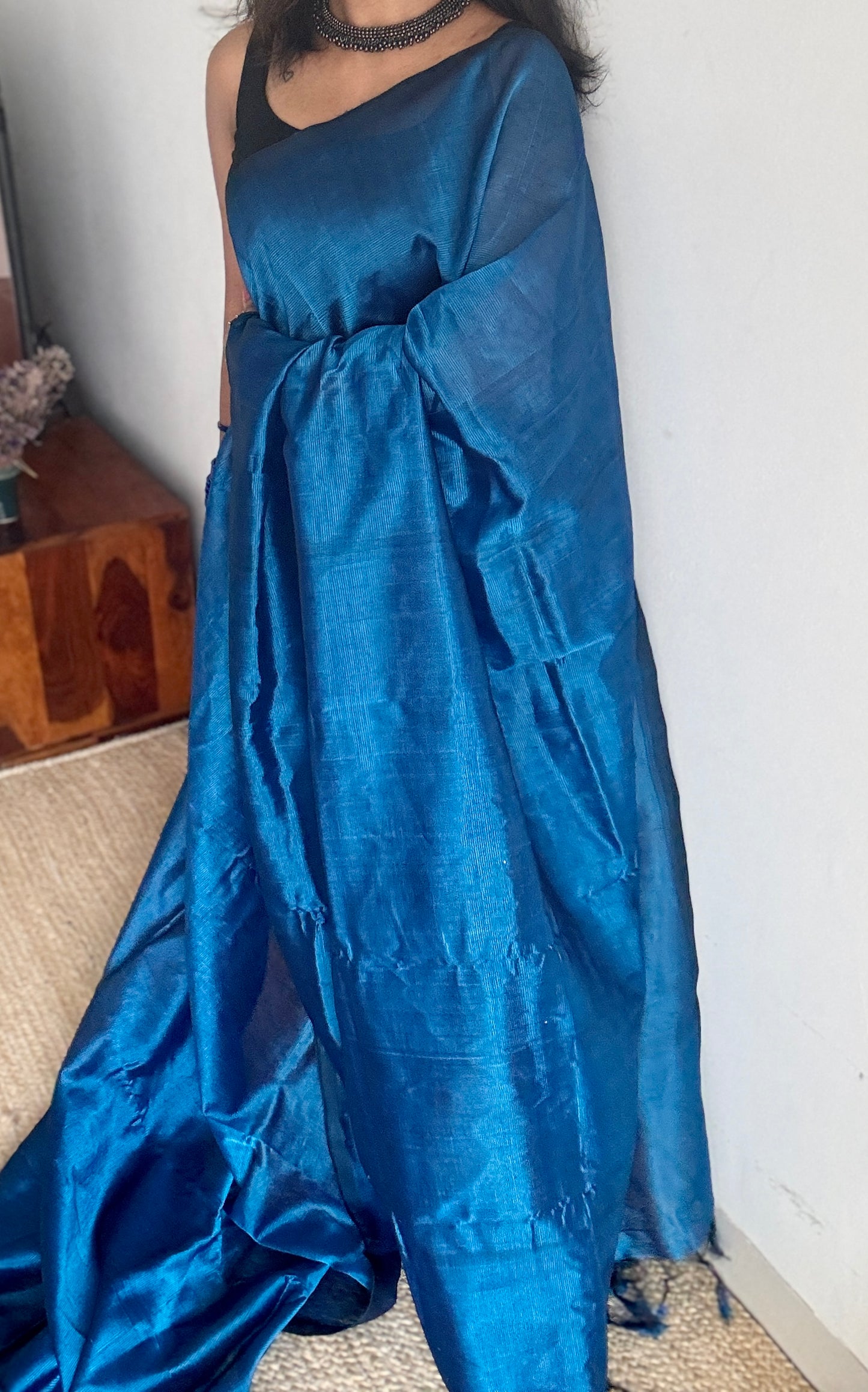 Plain royal blue, mangalgiri silk cotton, handwoven, soft, light weight - YCWOTDMSCM11