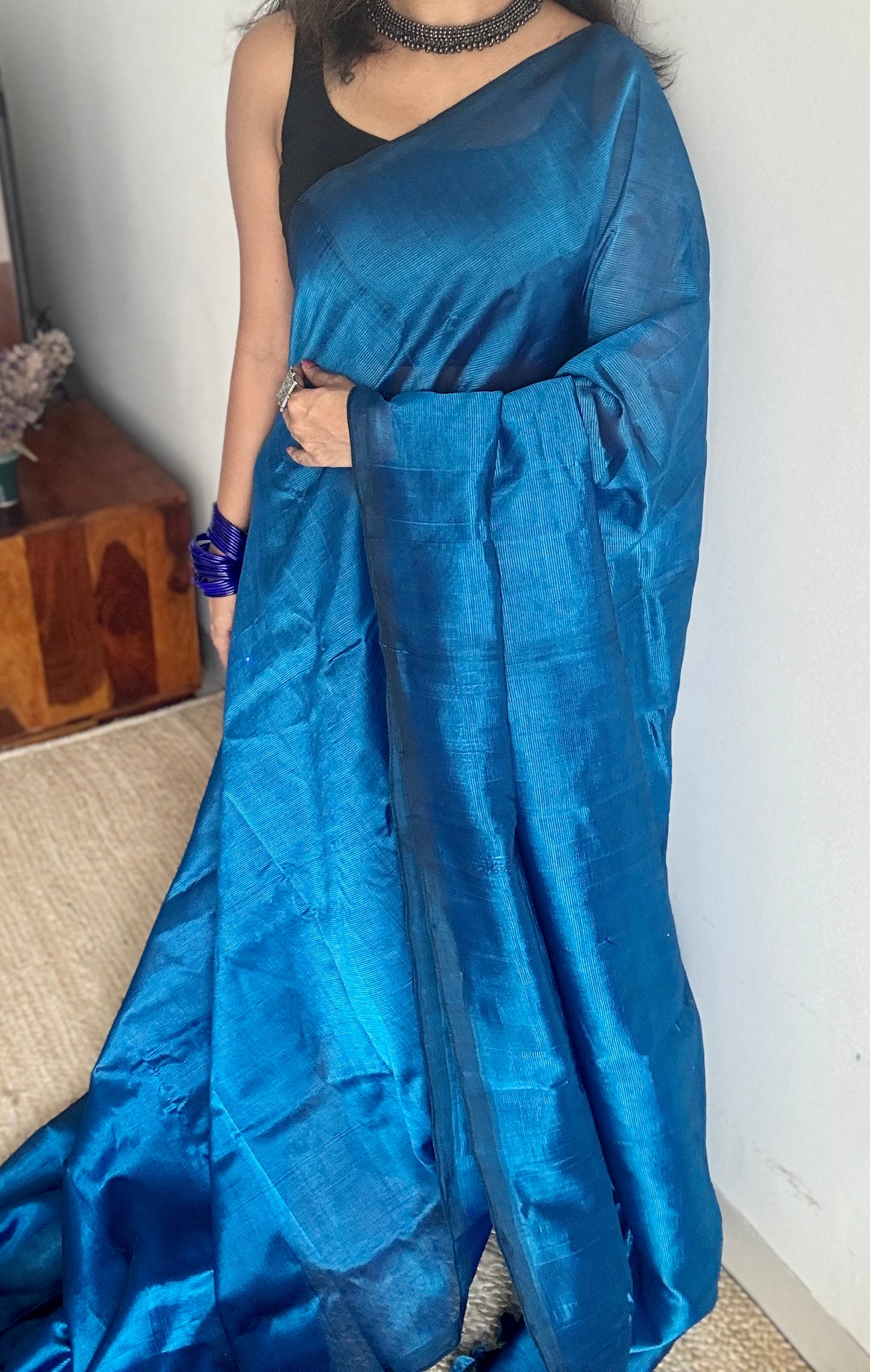 Plain royal blue, mangalgiri silk cotton, handwoven, soft, light weight - YCWOTDMSCM11