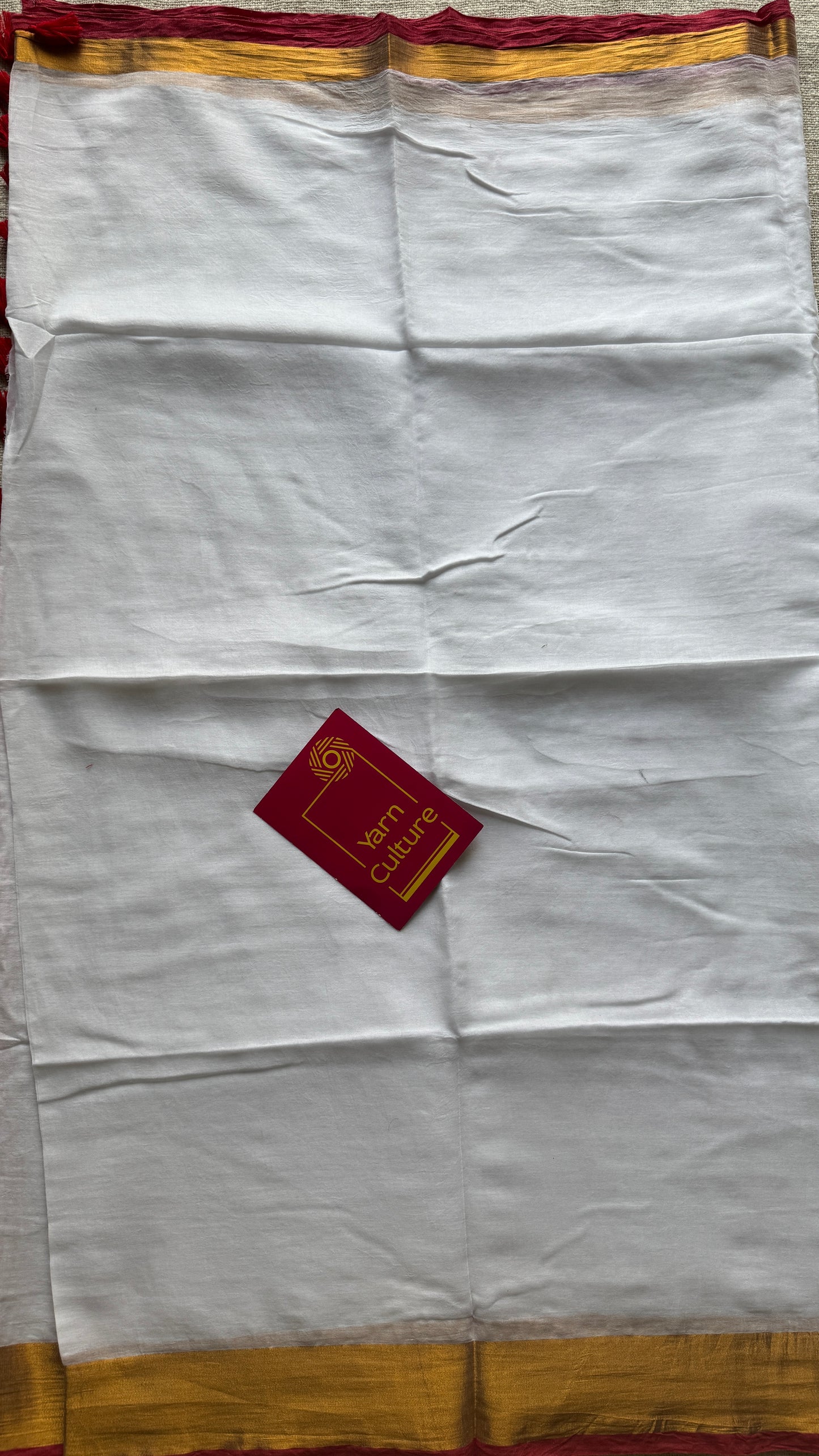 White with Gold Zari - Mul Cotton YCBCM06