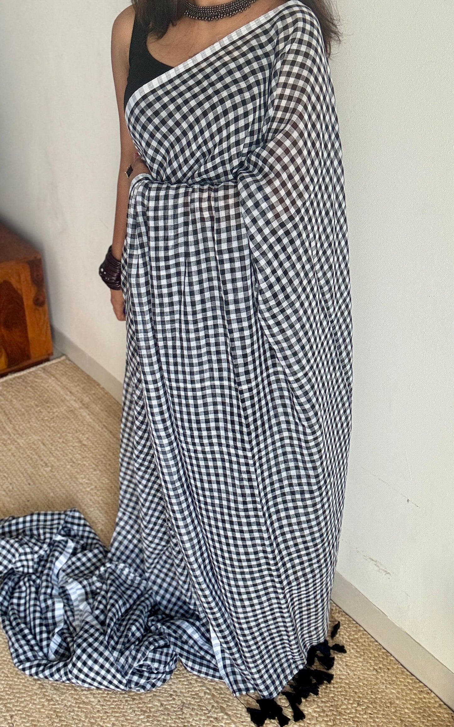 Black and white checks, mul cotton YCBCMCM11