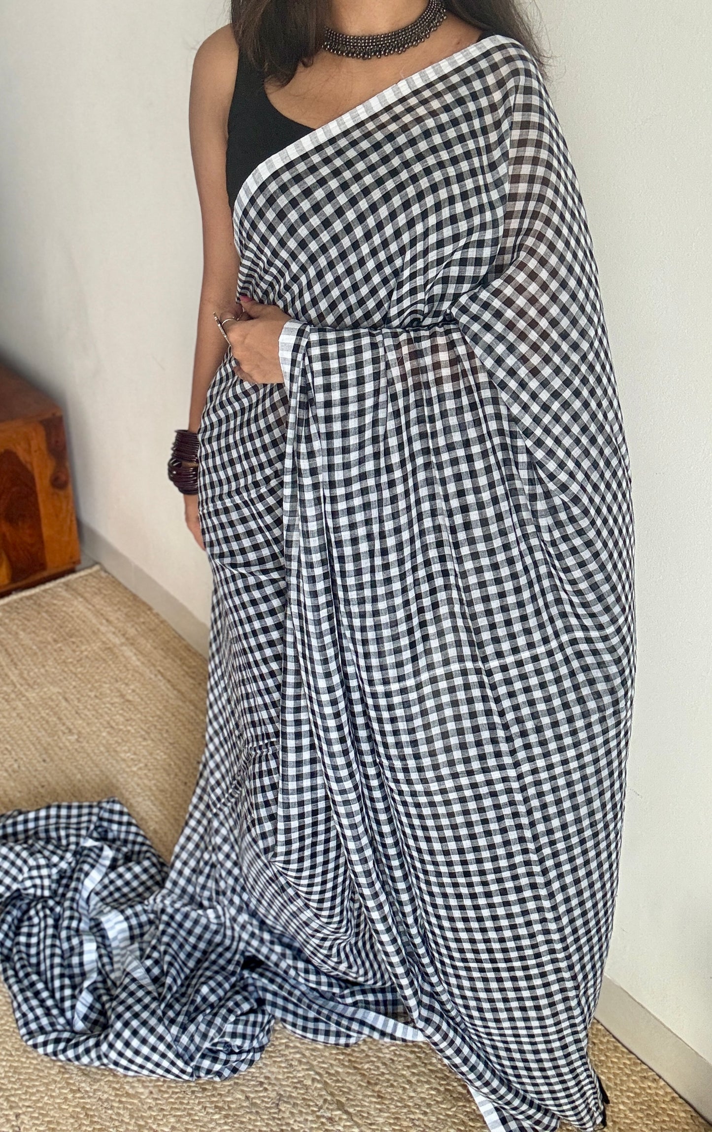 Black and white checks, mul cotton YCBCMCM11
