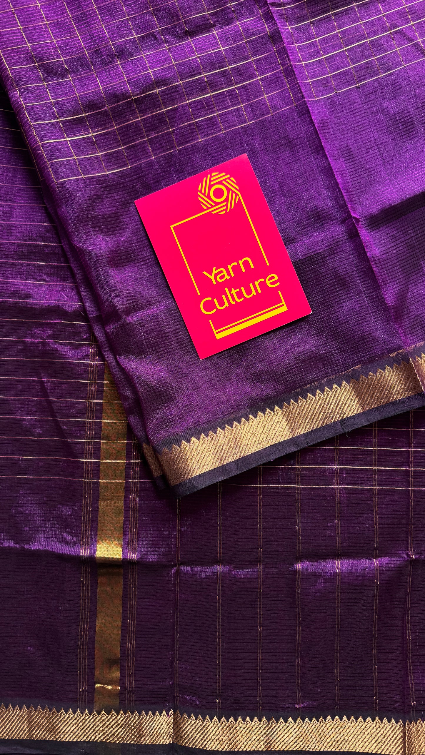 Purple pink (vadamalli) checks, mangalgiri silk by silk, handwoven, soft, light weight- YCWOTDMSCM18