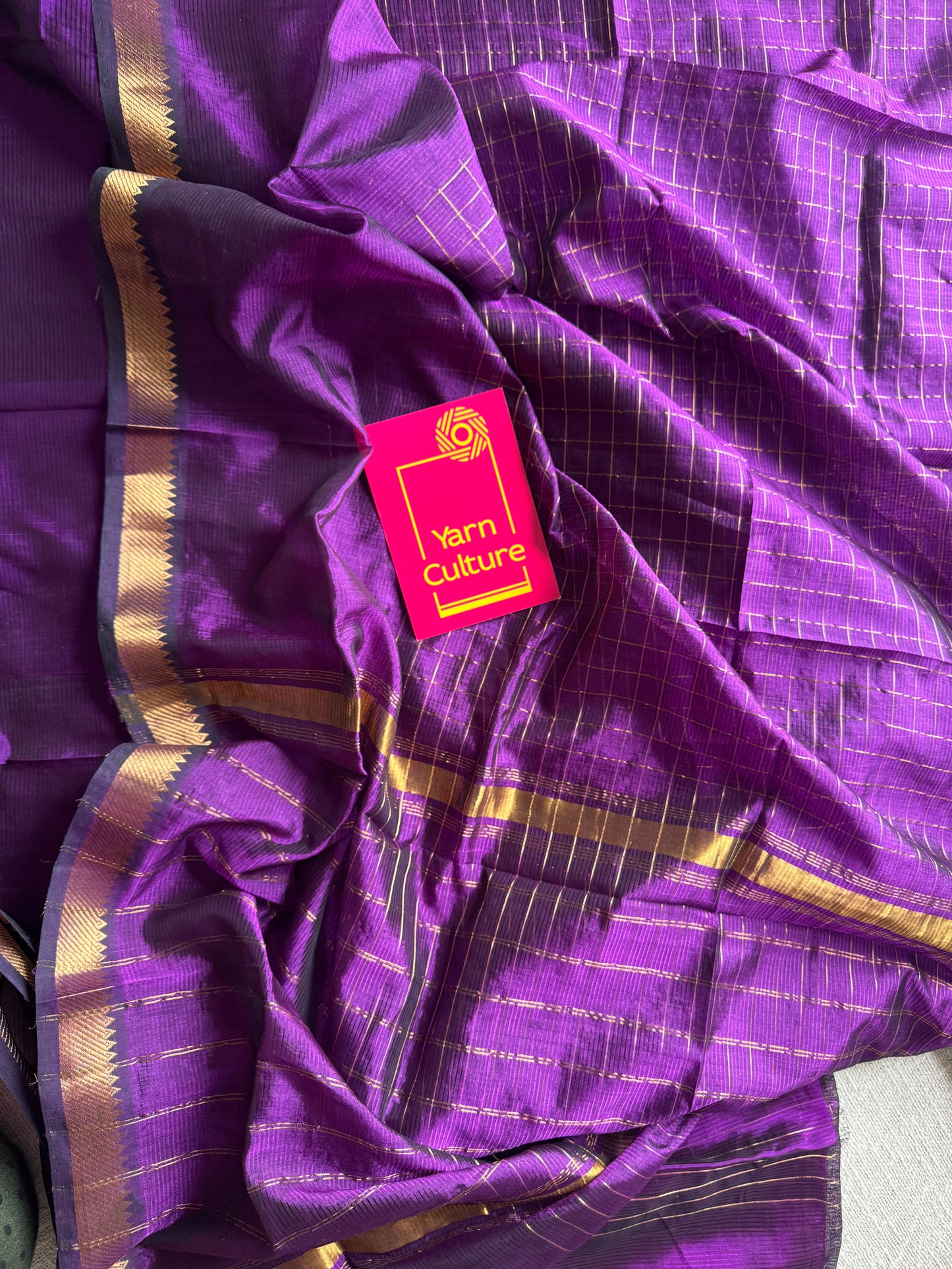 Purple pink (vadamalli) checks, mangalgiri silk by silk, handwoven, soft, light weight- YCWOTDMSCM18