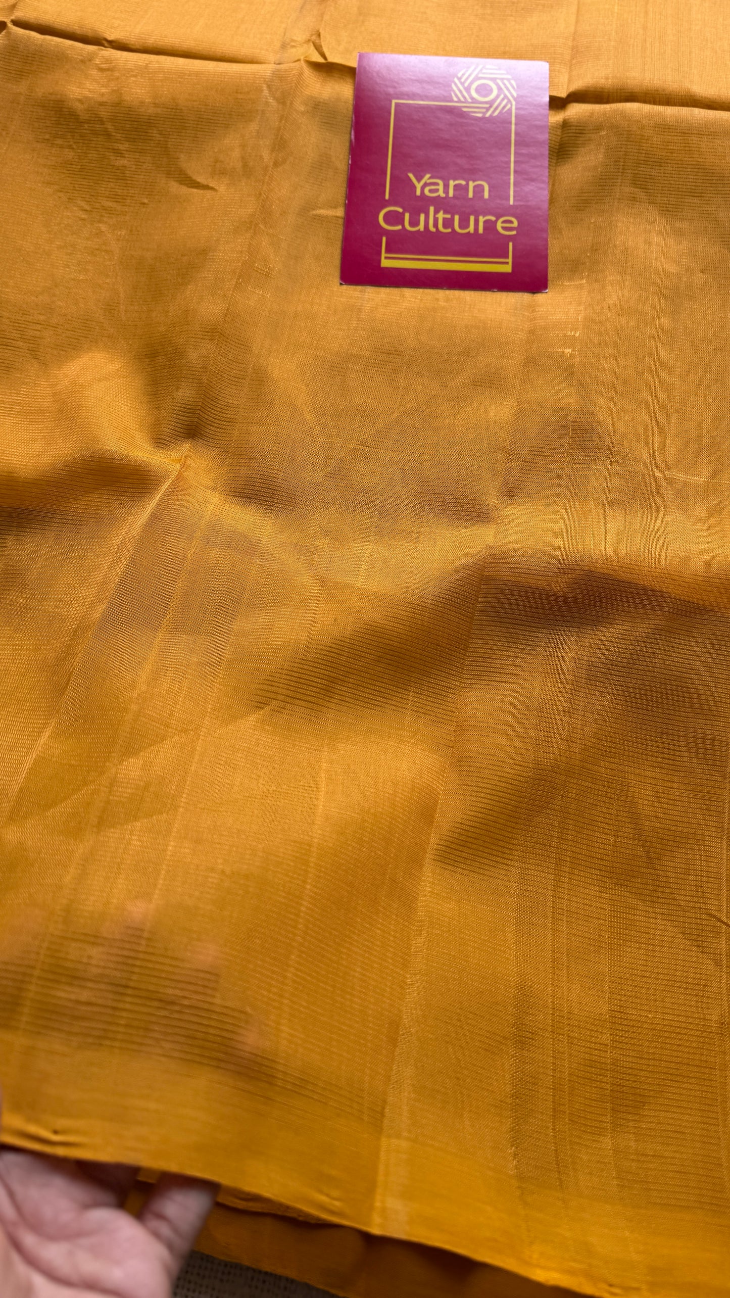 Plain dark yellow, mangalgiri silk cotton, handwoven, soft, light weight - YCWOTDMSCM15