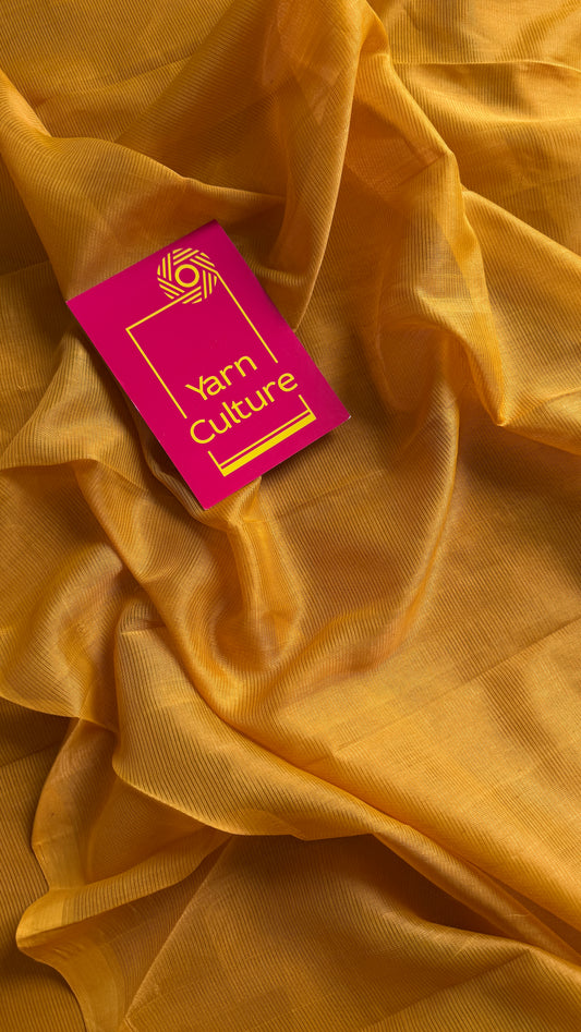Plain dark yellow, mangalgiri silk cotton, handwoven, soft, light weight - YCWOTDMSCM15
