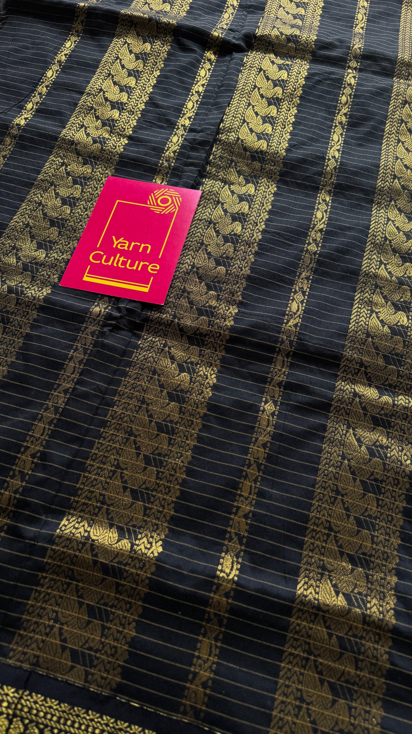 Copper rose with black contrast border, checkered - Kalyani Cotton Silk - YCCOTNKCSC12