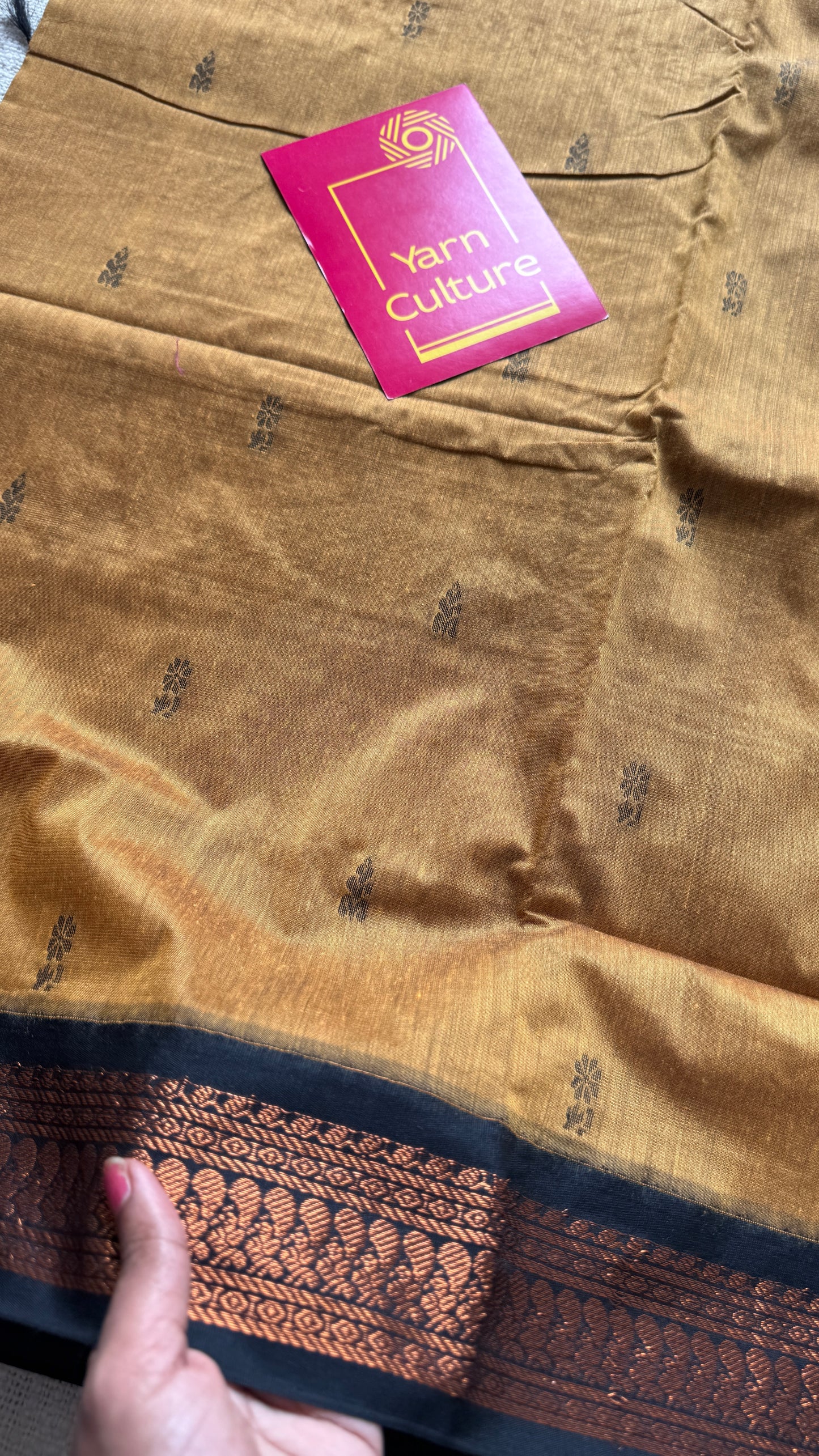 Yellow with black contrast - Kalyani Cotton Silk - YCCOTNKCSB06