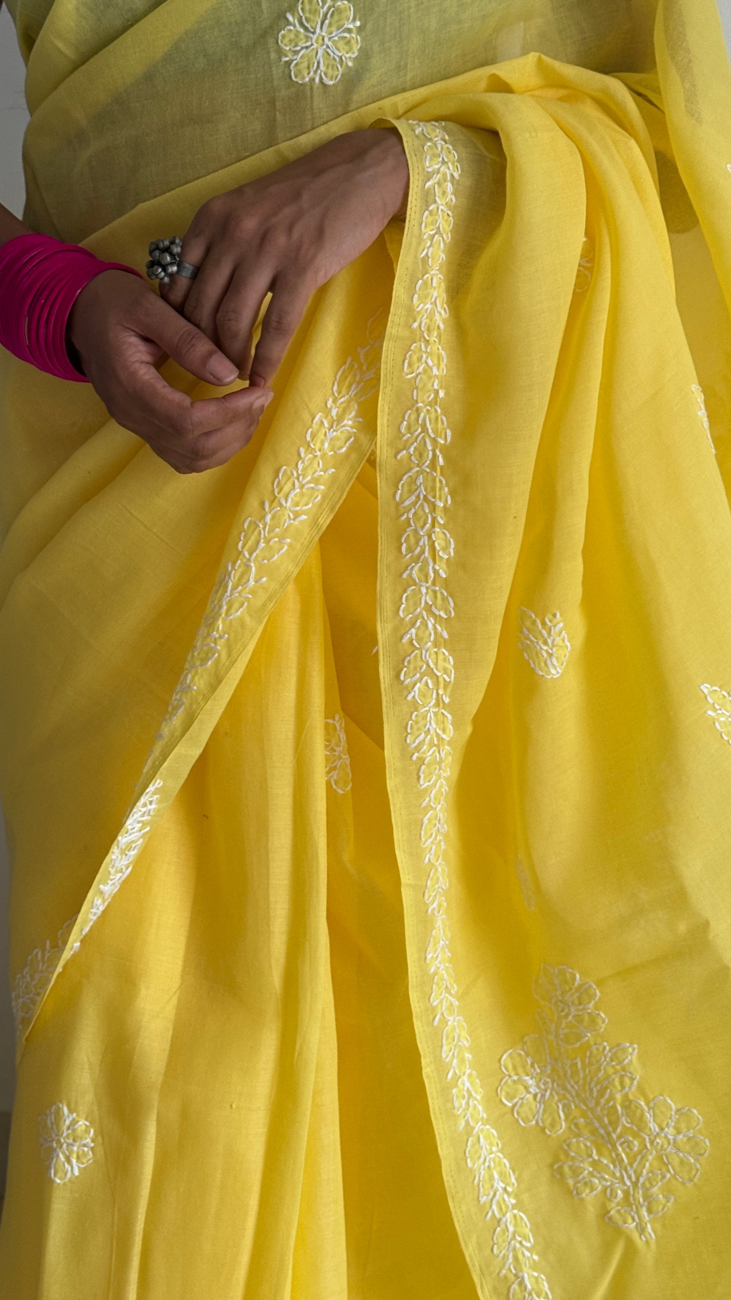 Pehli Subah (first morning) - Yellow Chikankari, soft cotton