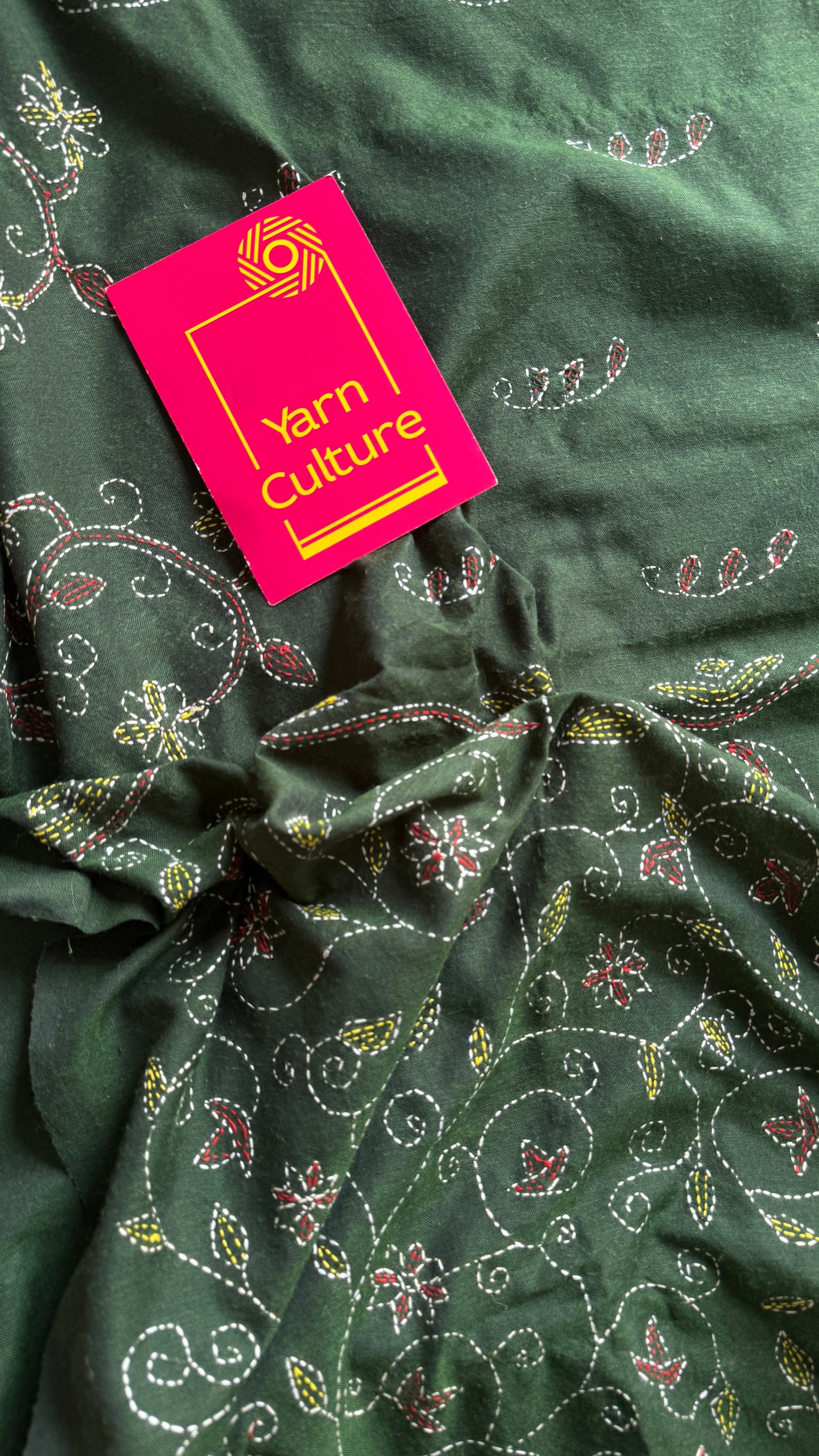 Bonolota - The Forest Vine, kantha weave in soft khadi cotton