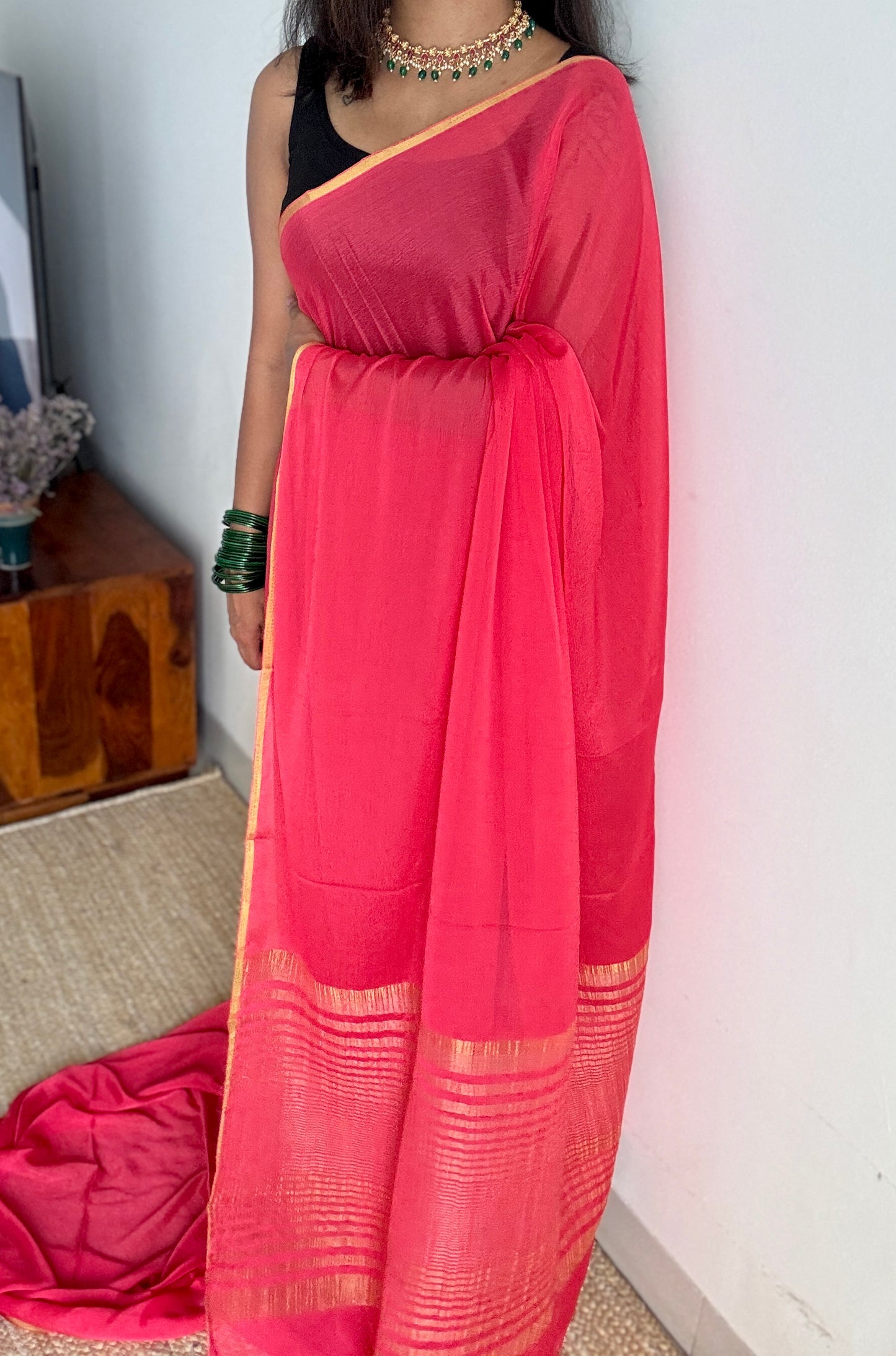 Gulabo - perfect rose peach pink with gold tones, chinon YCWODCZ04