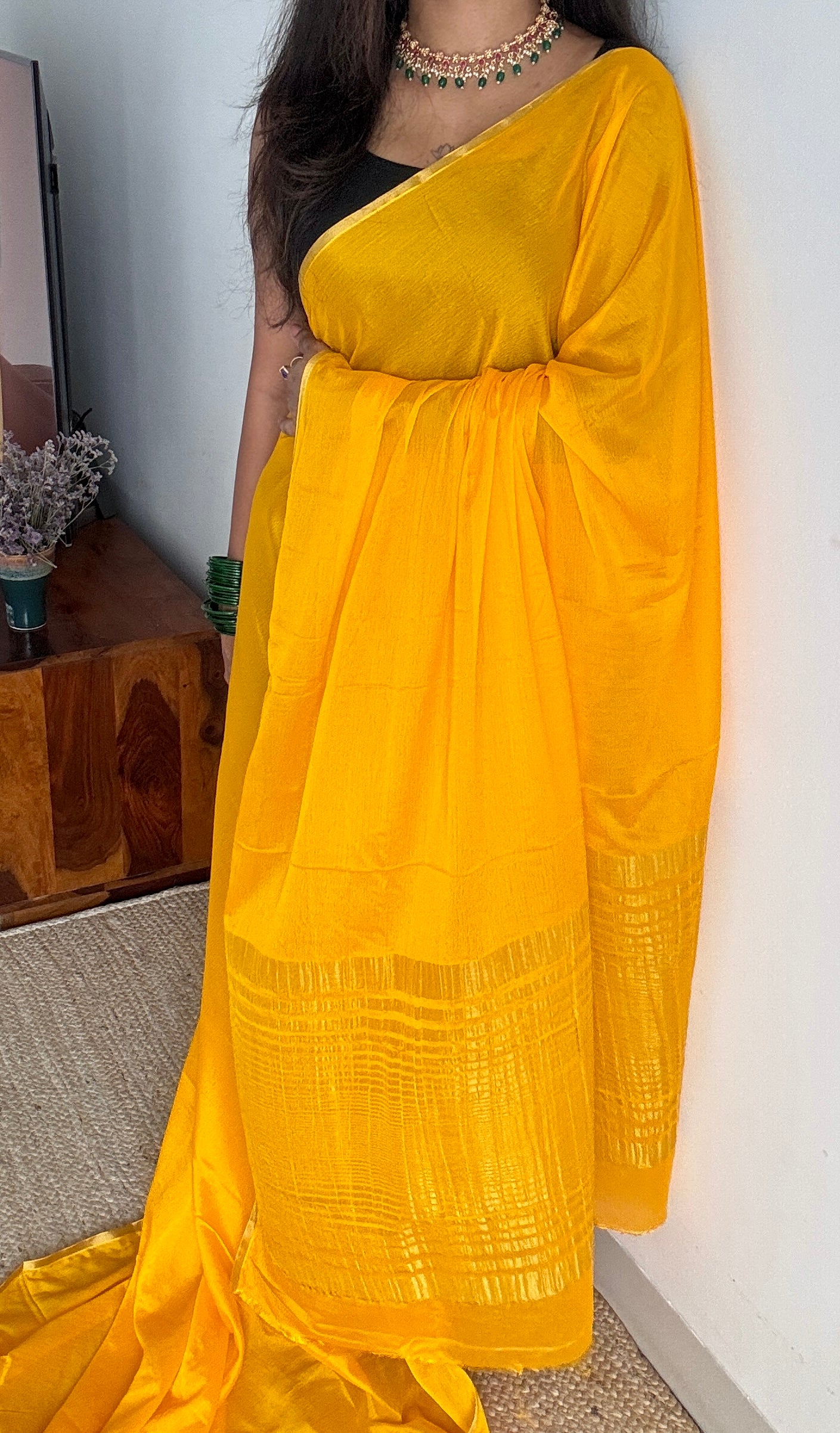 Haldi - that perfect yellow with the glow of gold, chinon
