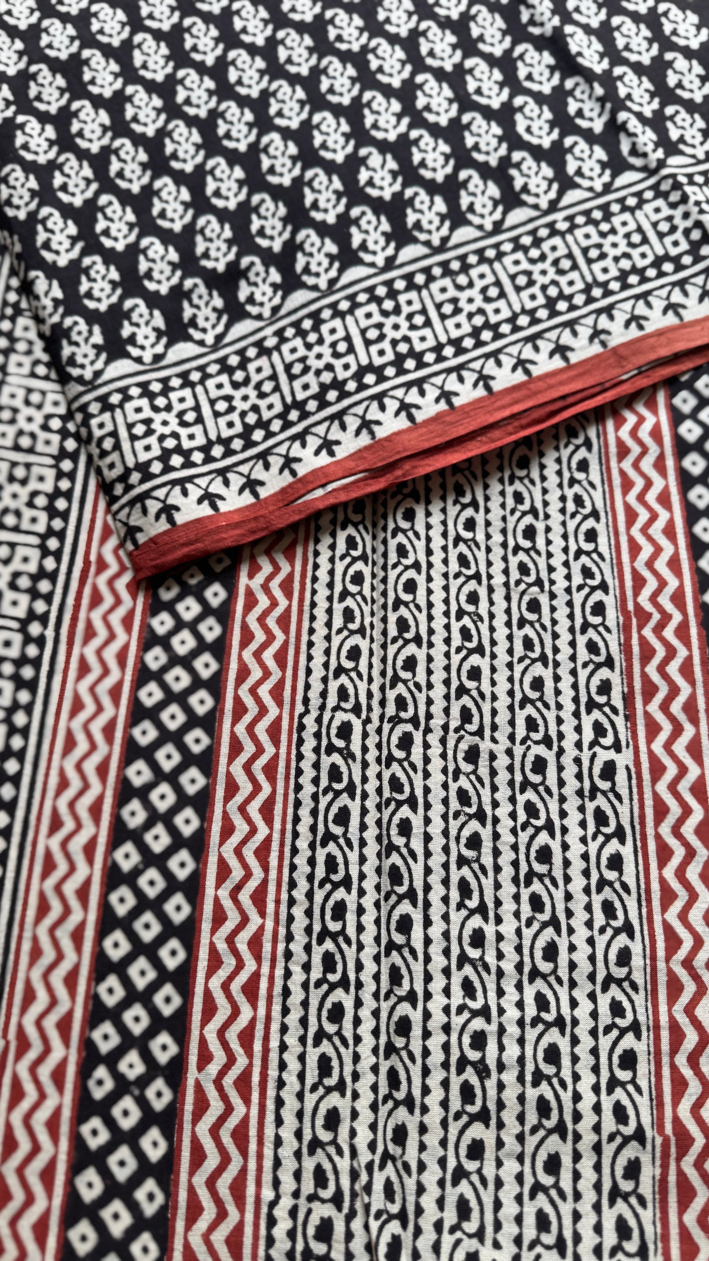 Patachitra - Black and white, Bagru block print, soft cotton