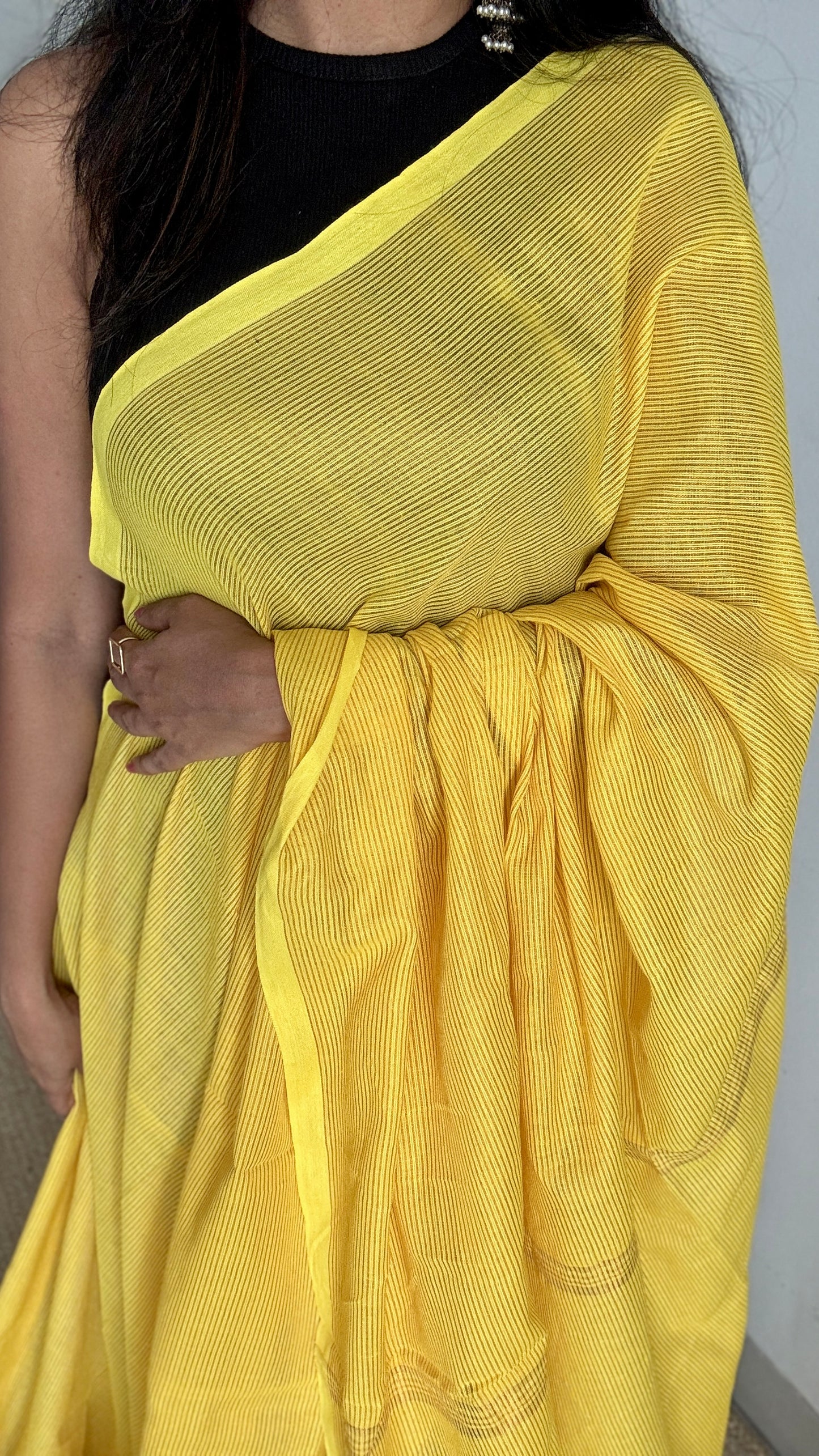Yellow and Copper zari - Khadi Soft Cotton YCBCMZ103