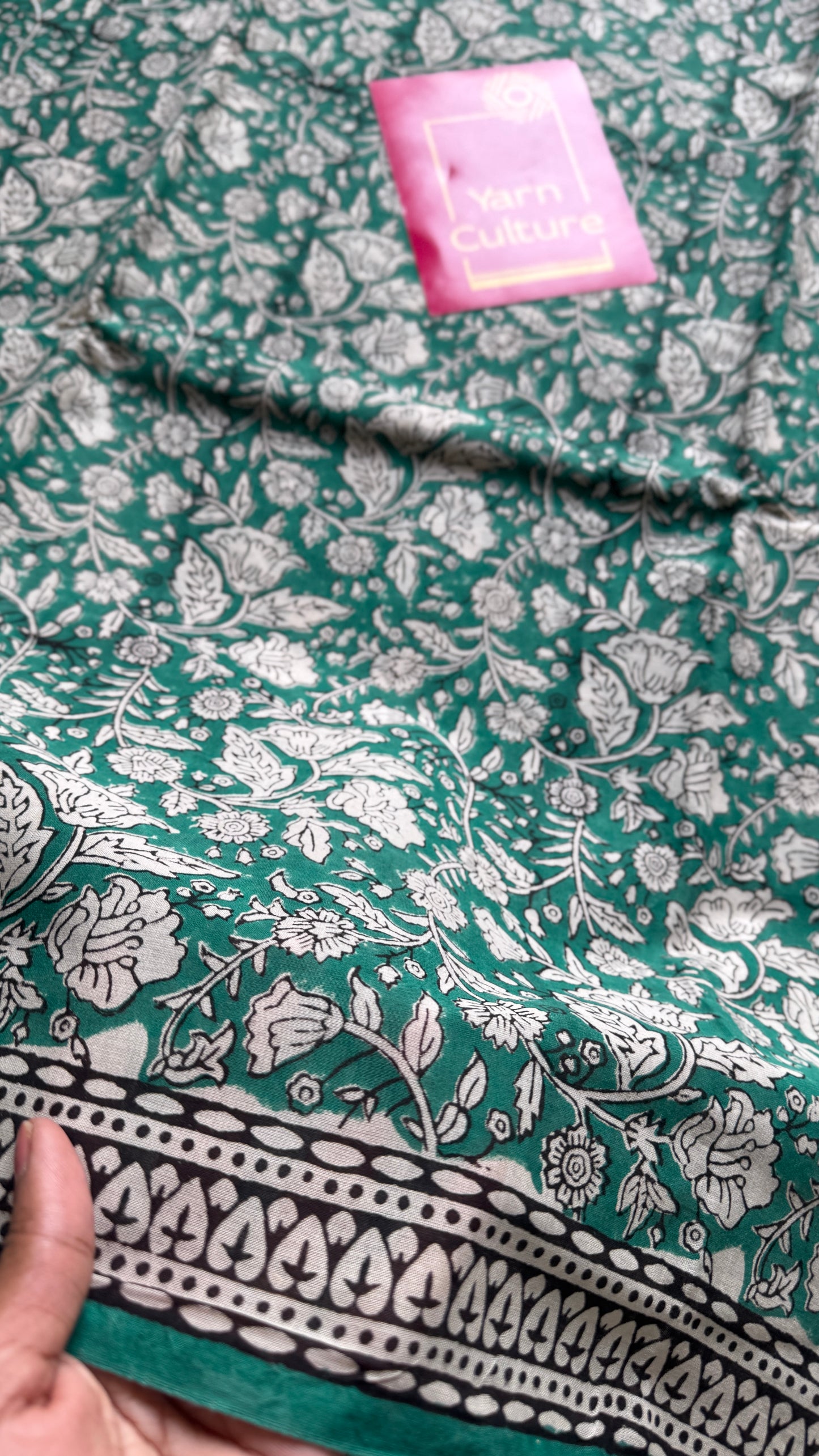 Mor Malhaar - Peacock hues, Bagru block print, soft cotton