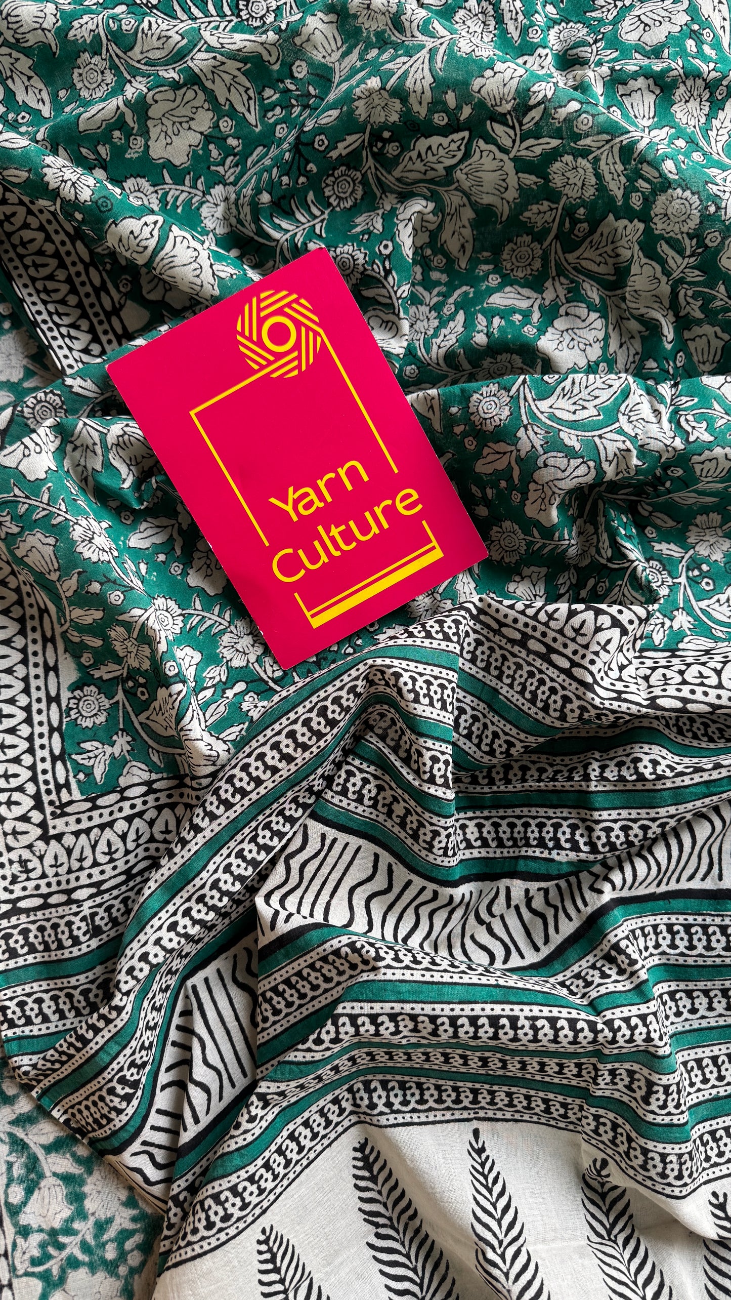 Mor Malhaar - Peacock hues, Bagru block print, soft cotton