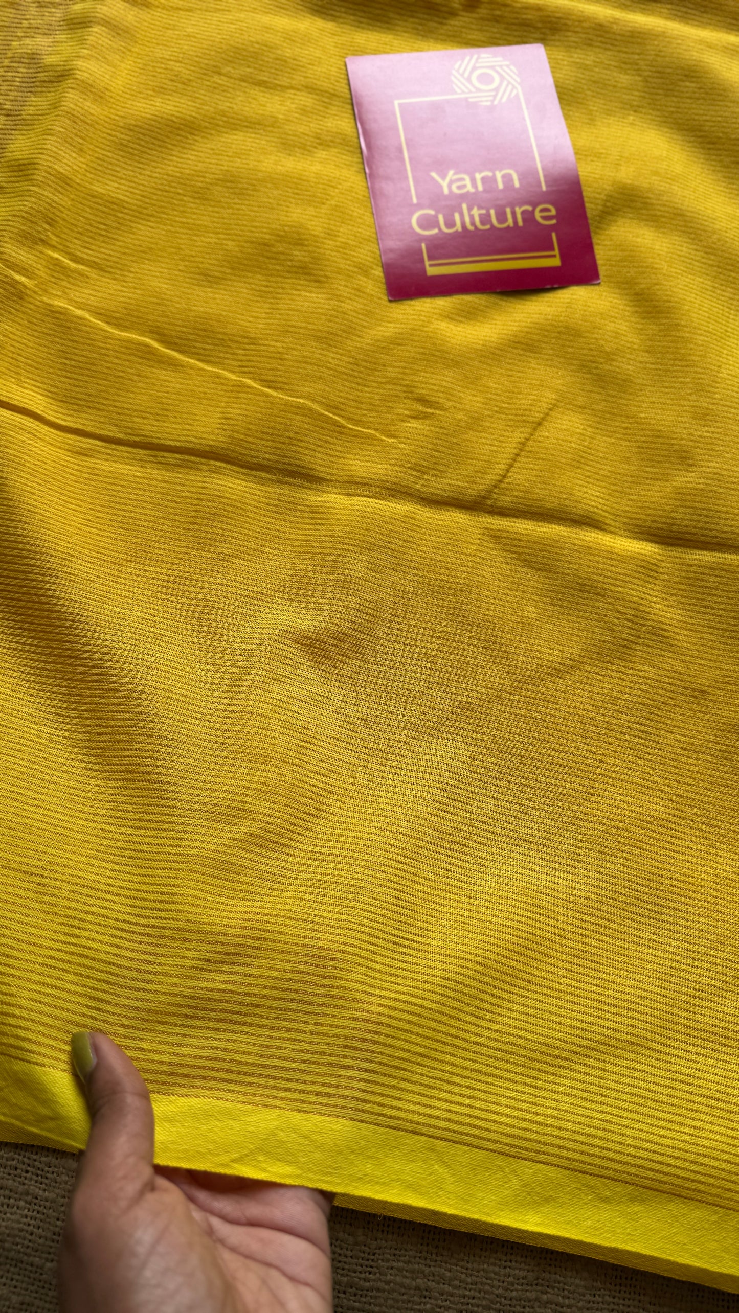 Yellow, gold zari stripes - Soft Khadi Cotton, YCBCSKZS09