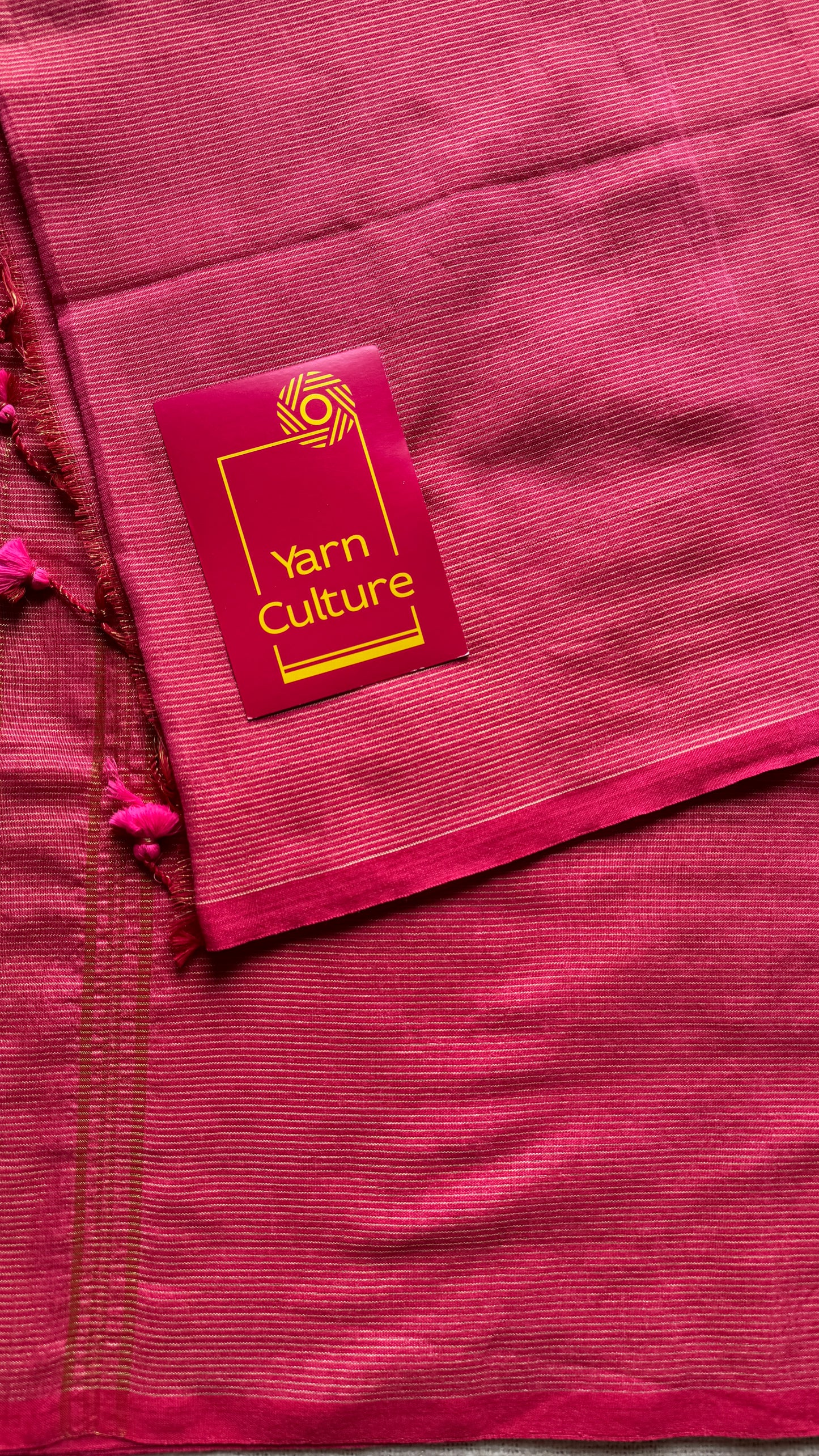 Peach pink, gold zari stripes - Soft Khadi Cotton, YCBCSKZS08