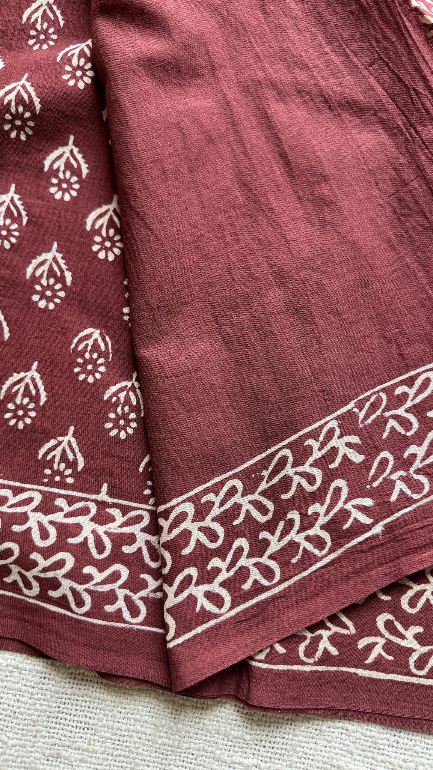 Mitti - Brownish red hues, Bagru block print, soft cotton YCTORBBP06