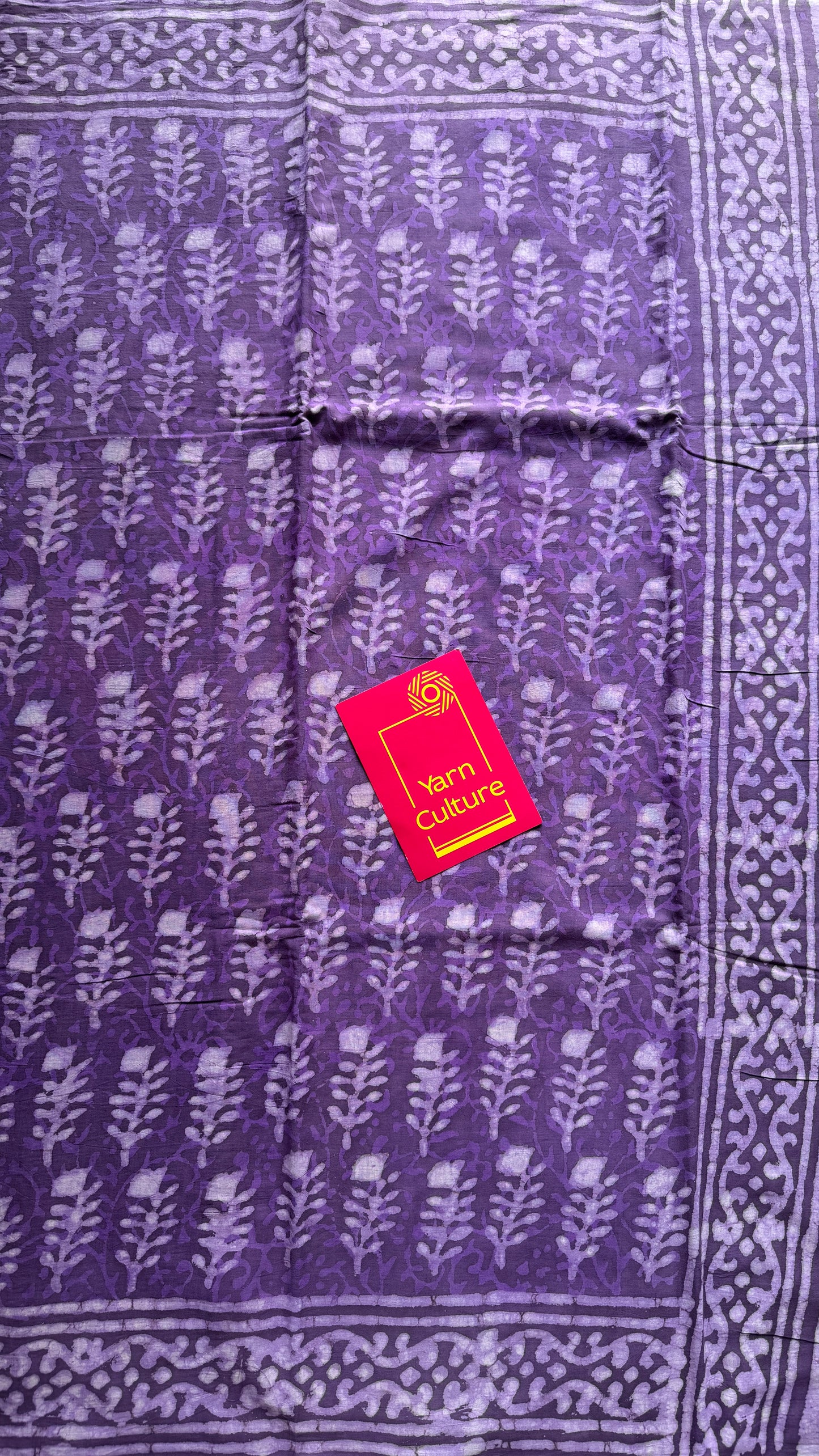 Lavya - Graceful hues of lavender, Bagru block print, soft cotton YCTORBBP01
