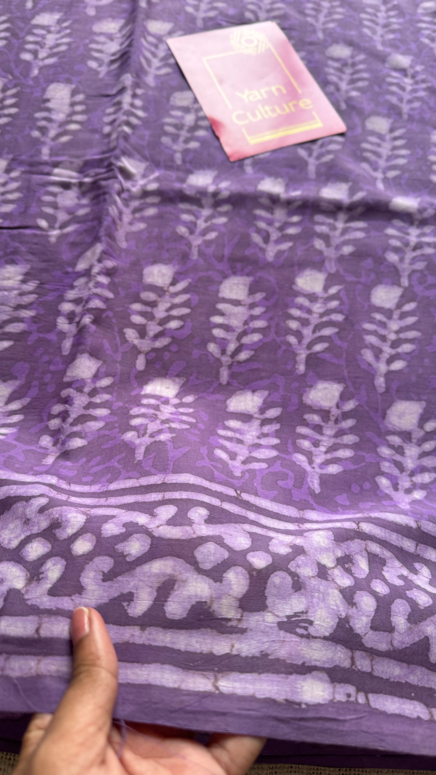 Lavya - Graceful hues of lavender, Bagru block print, soft cotton YCTORBBP01