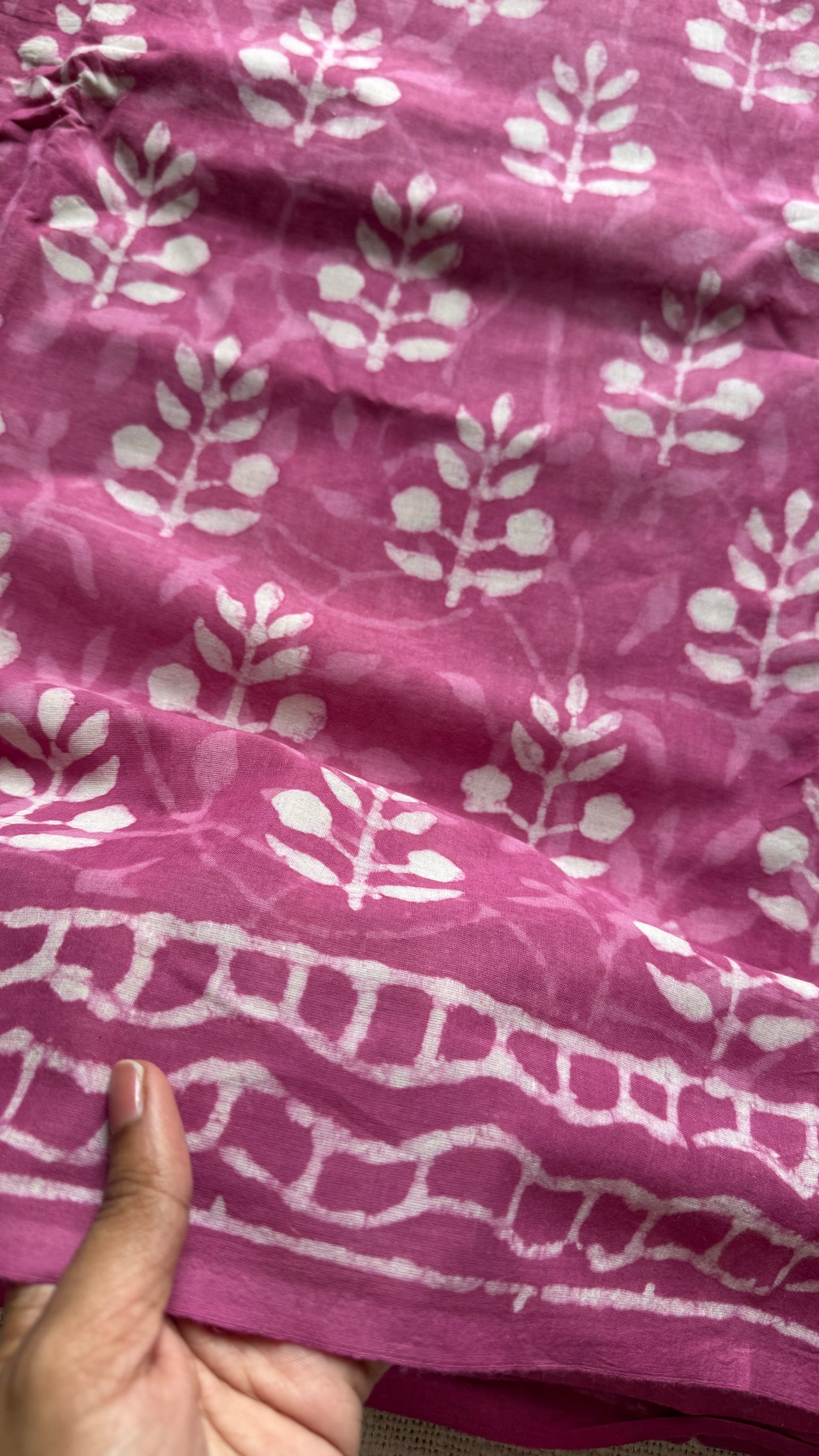 Rooh - Dusty pink hues, Bagru block print, soft cotton YCTORBBP05