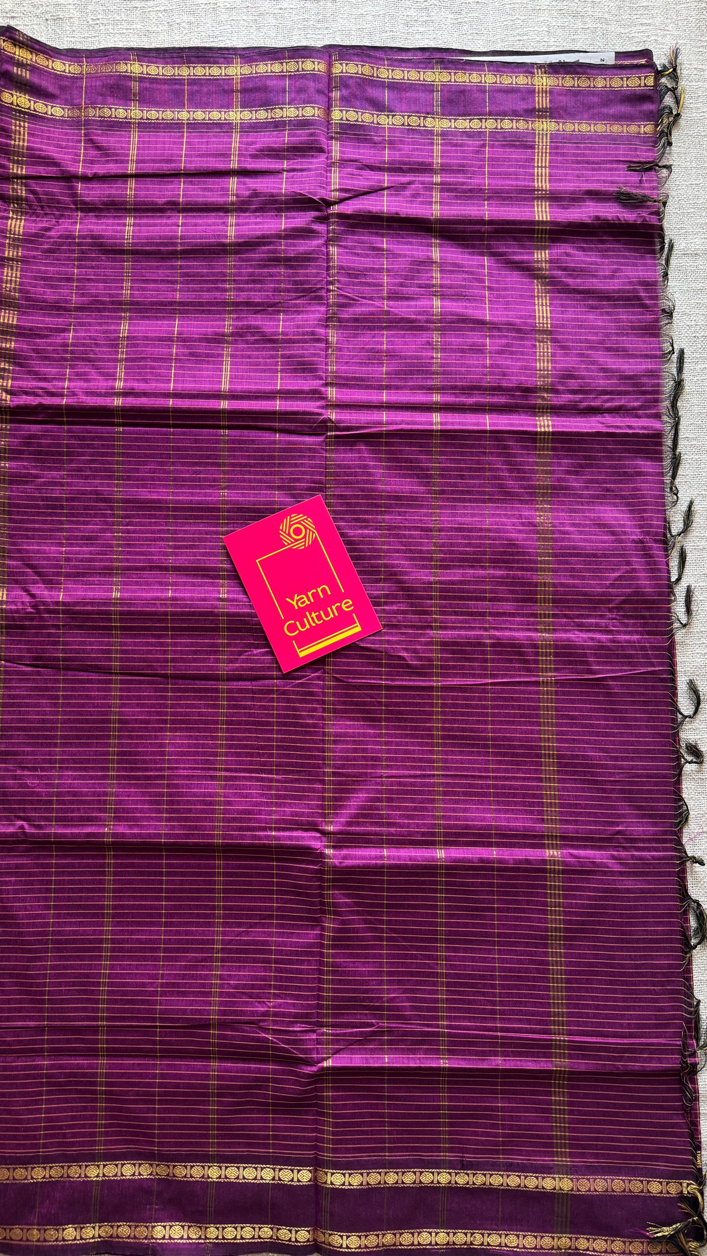 Vadamalli (purple magenta blend) - Arani Checks in cotton silk - YCCOTNA09