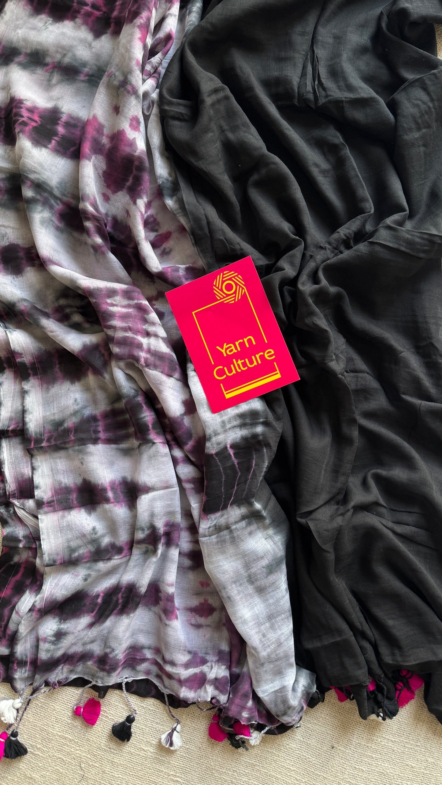 Blackcurrant with shibori pattern - Mul Cotton YCSS06