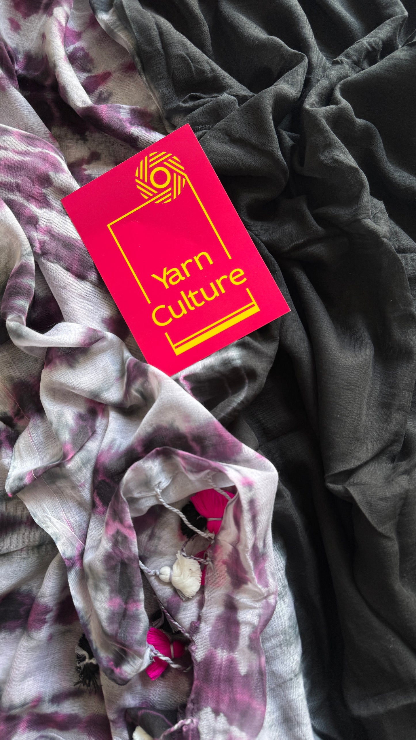 Blackcurrant with shibori pattern - Mul Cotton YCSS06
