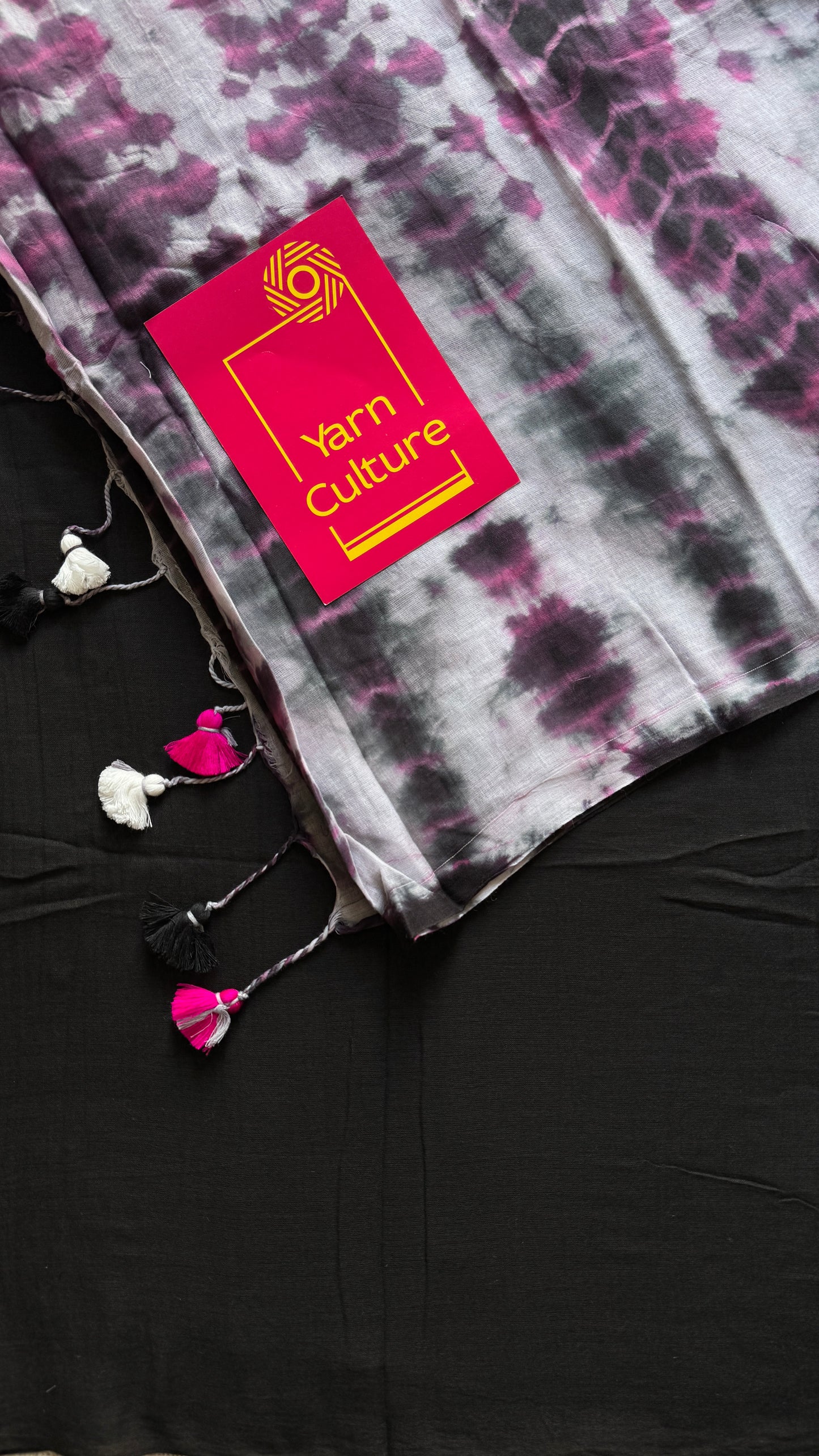Blackcurrant with shibori pattern - Mul Cotton YCSS06