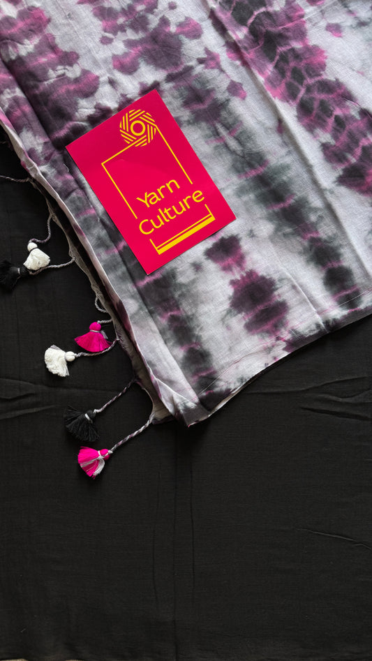 Blackcurrant with shibori pattern - Mul Cotton YCSS06