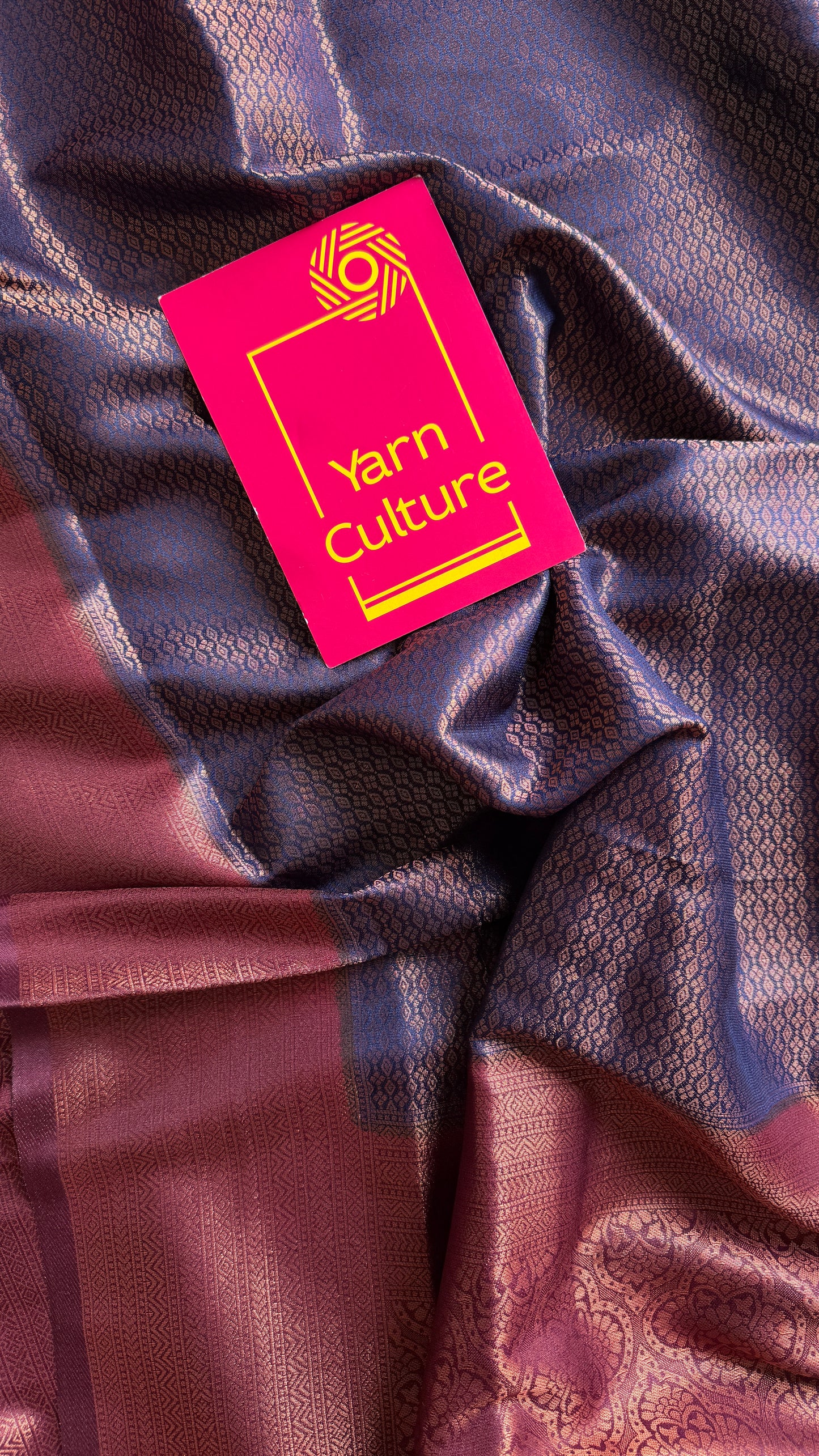 Neelambara - Deep blue with maroon, semi-silk