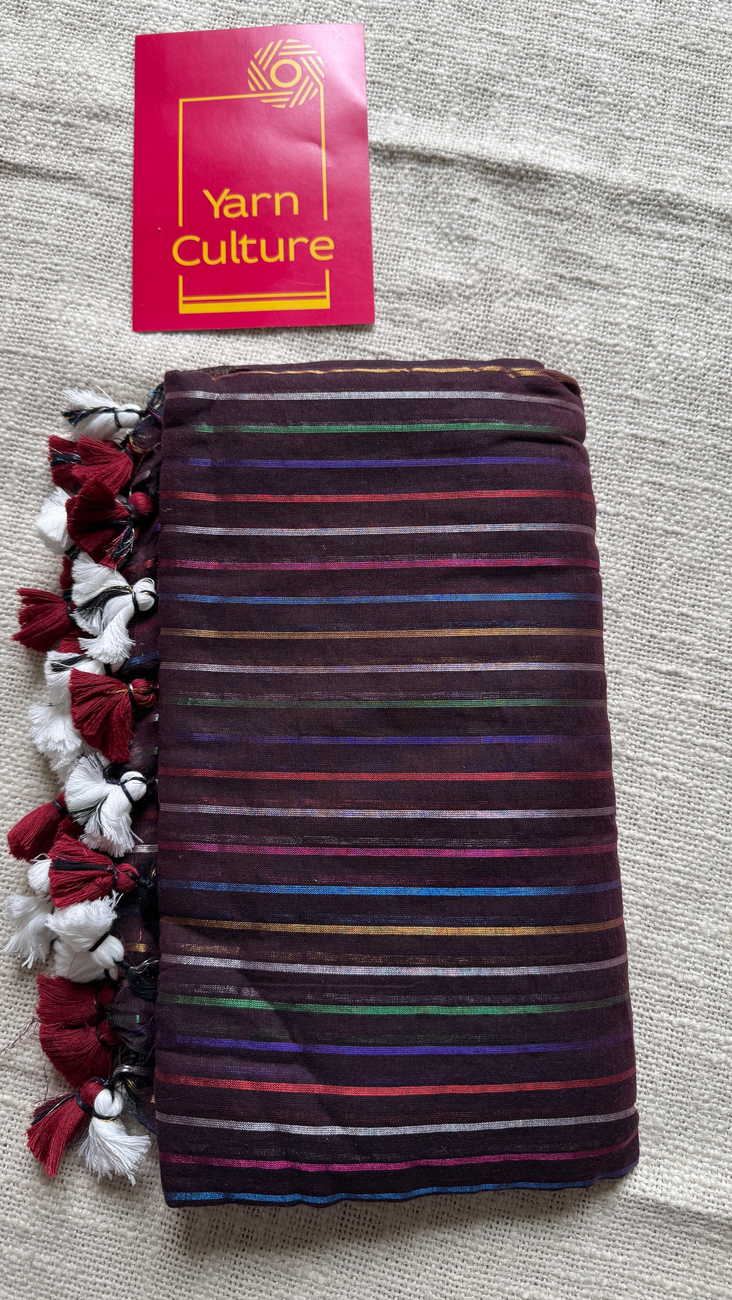Wine Aurora - black with coloured stripes, mul cotton YCBCMCRB03