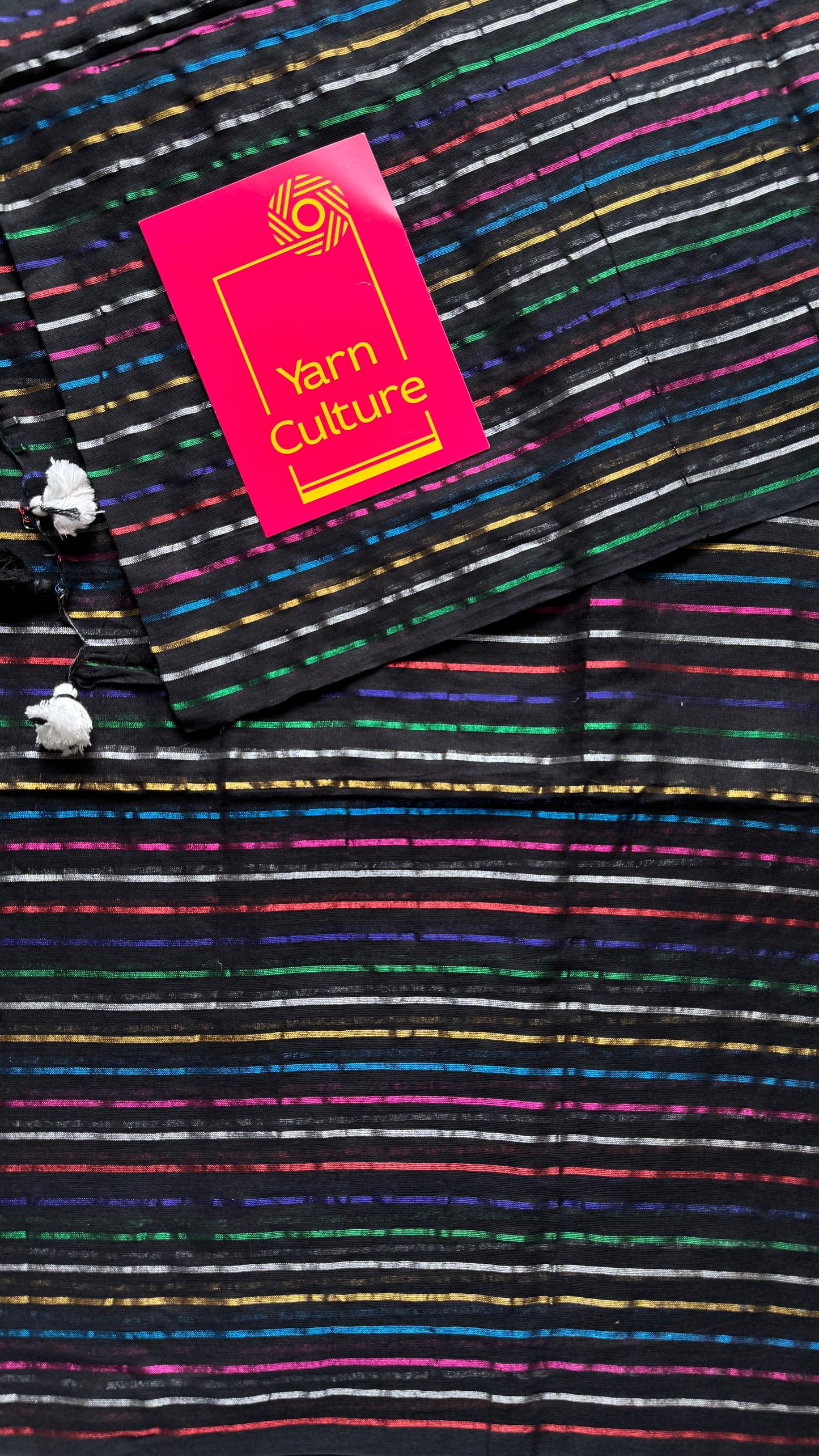 Black Aurora - black with coloured stripes, mul cotton