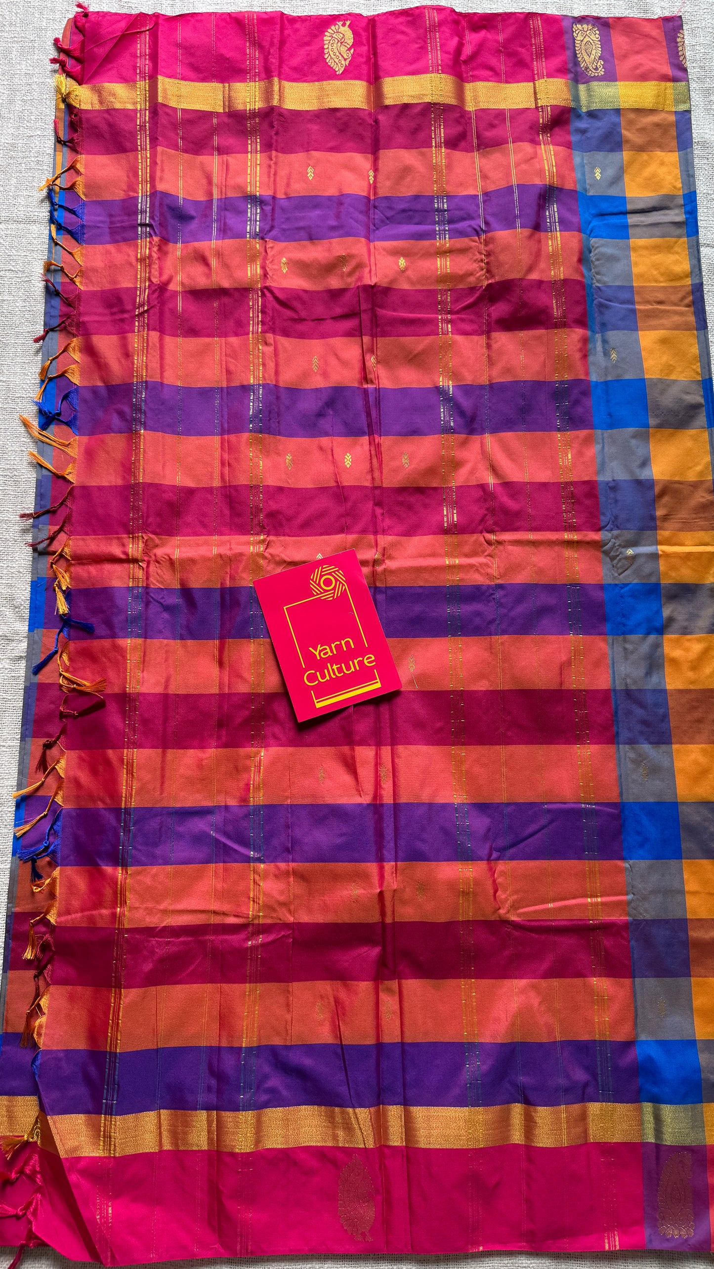 Paalum Pazhamum Canvas - Checkered Pattern, Semi-Silk